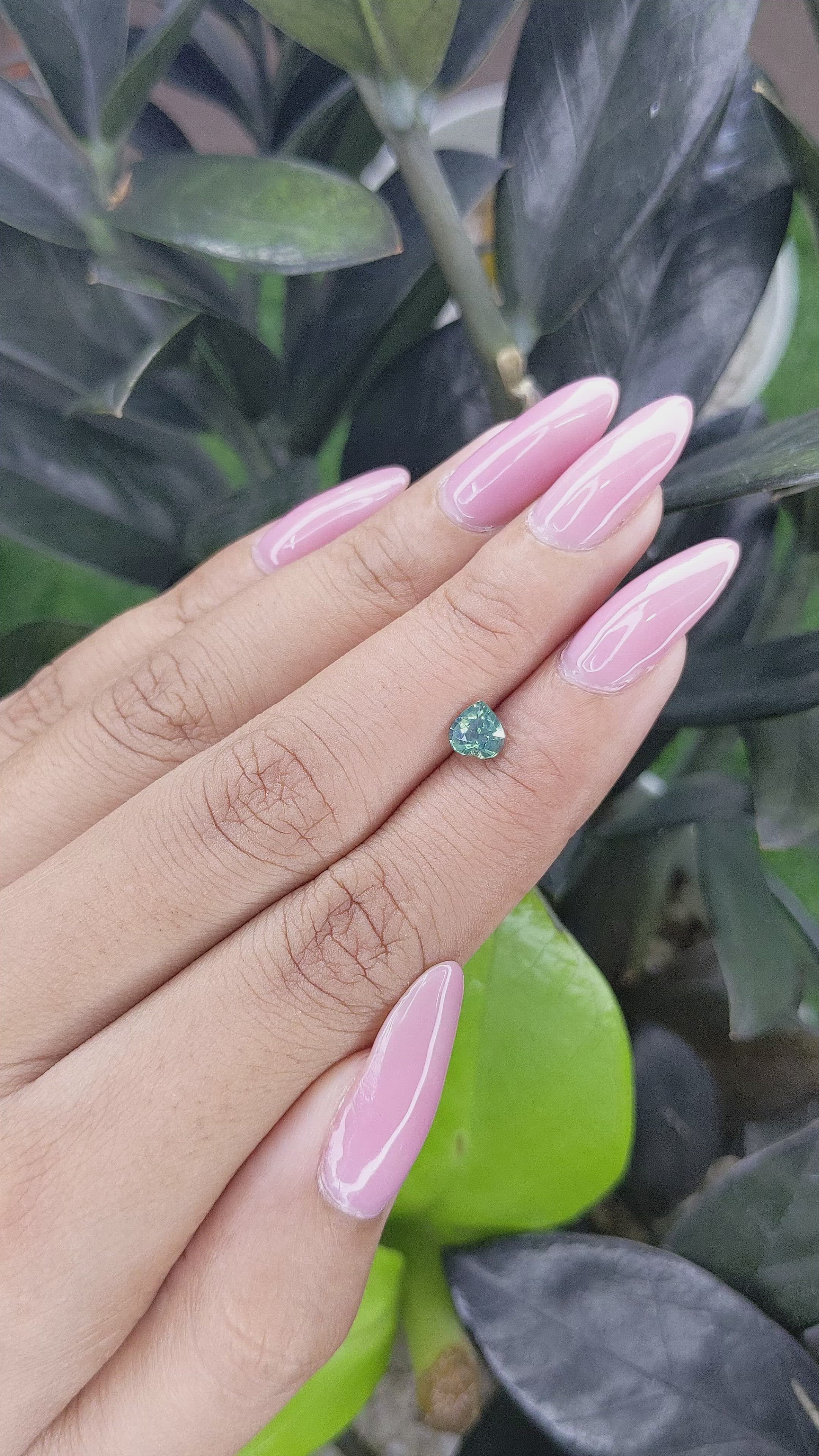 0.72 Ct. Green Sapphire from Madagascar Size Video