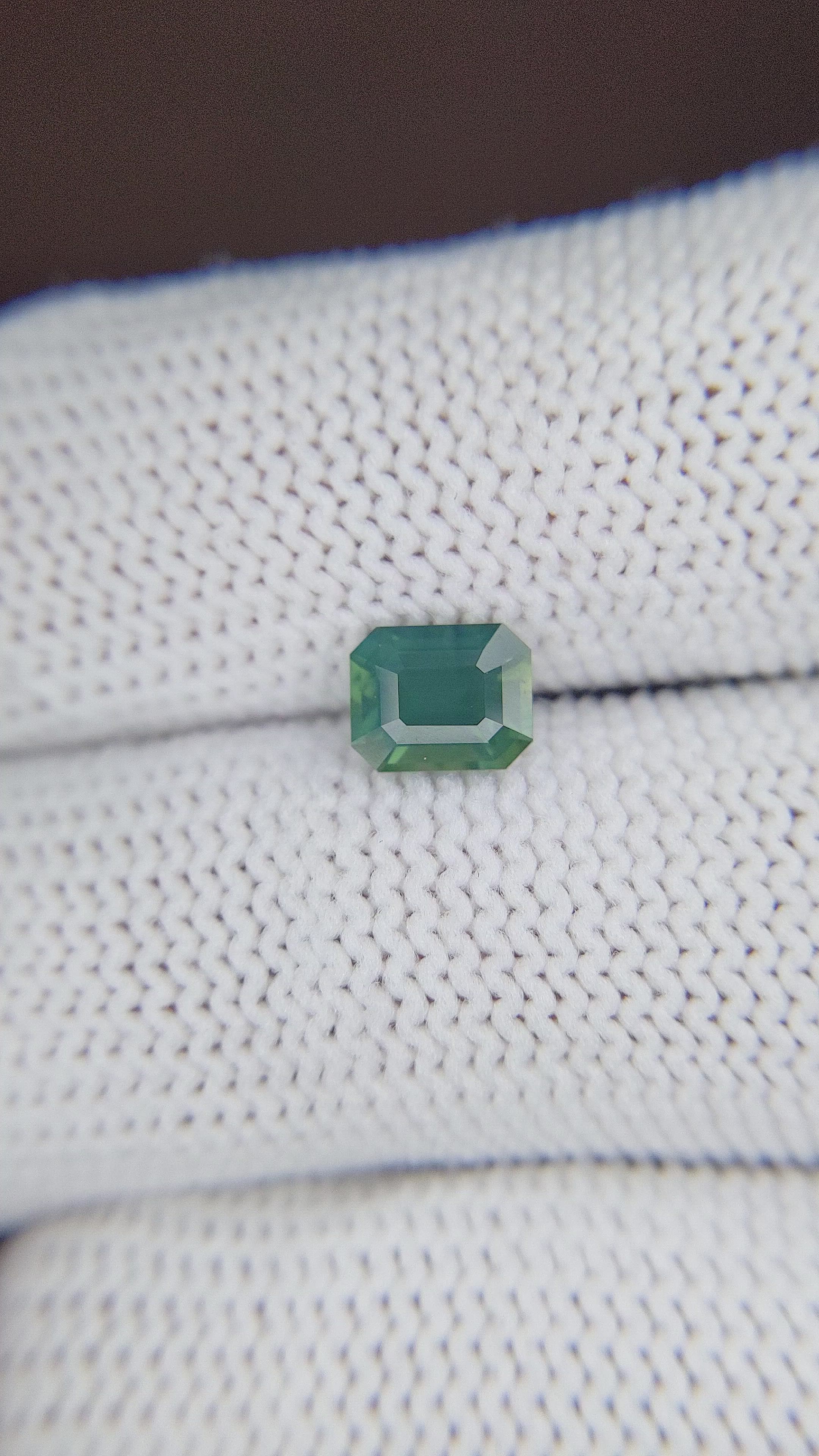 1.29 Ct. Bluish Green Sapphire from Madagascar Size Video