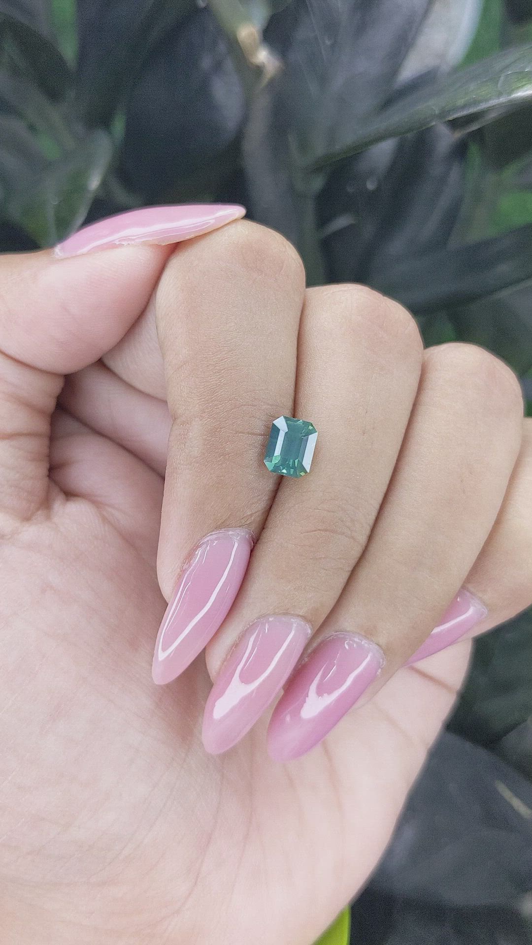 1.29 Ct. Bluish Green Sapphire from Madagascar Size Video