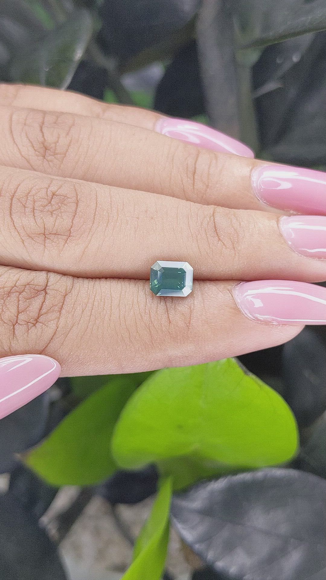 1.29 Ct. Bluish Green Sapphire from Madagascar Size Video