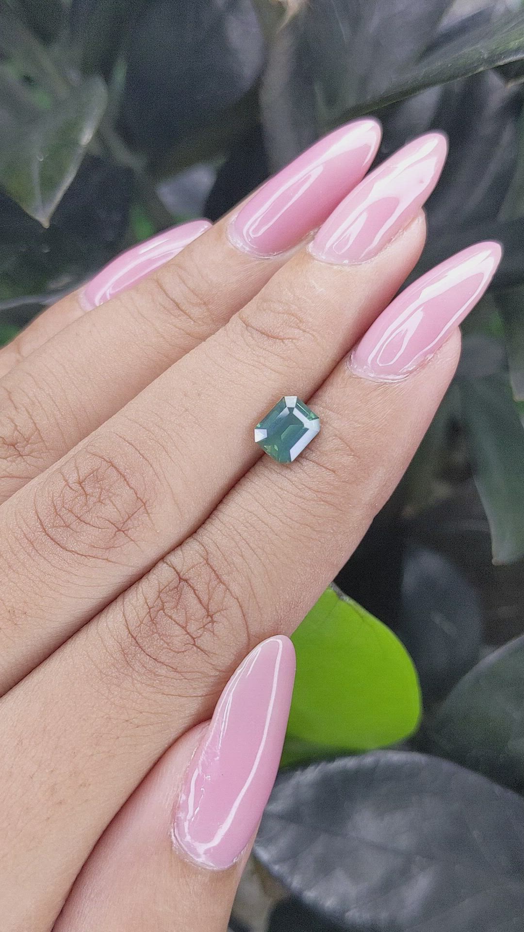 1.29 Ct. Bluish Green Sapphire from Madagascar Size Video