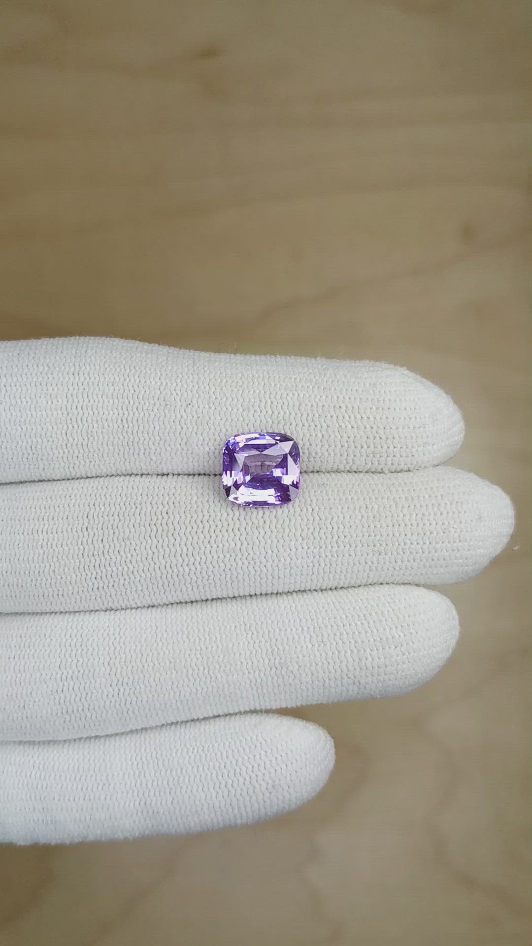 4.06 Ct. Purple Sapphire from Ceylon (Sri Lanka) Size Video