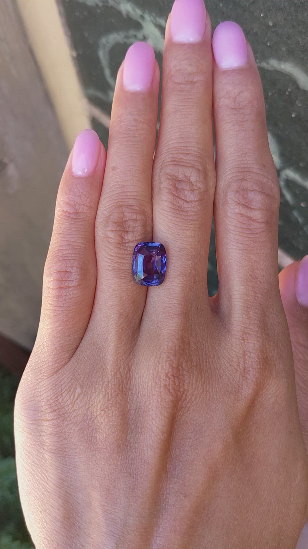 6.03 Ct. Purple Sapphire from Ceylon (Sri Lanka) Size Video