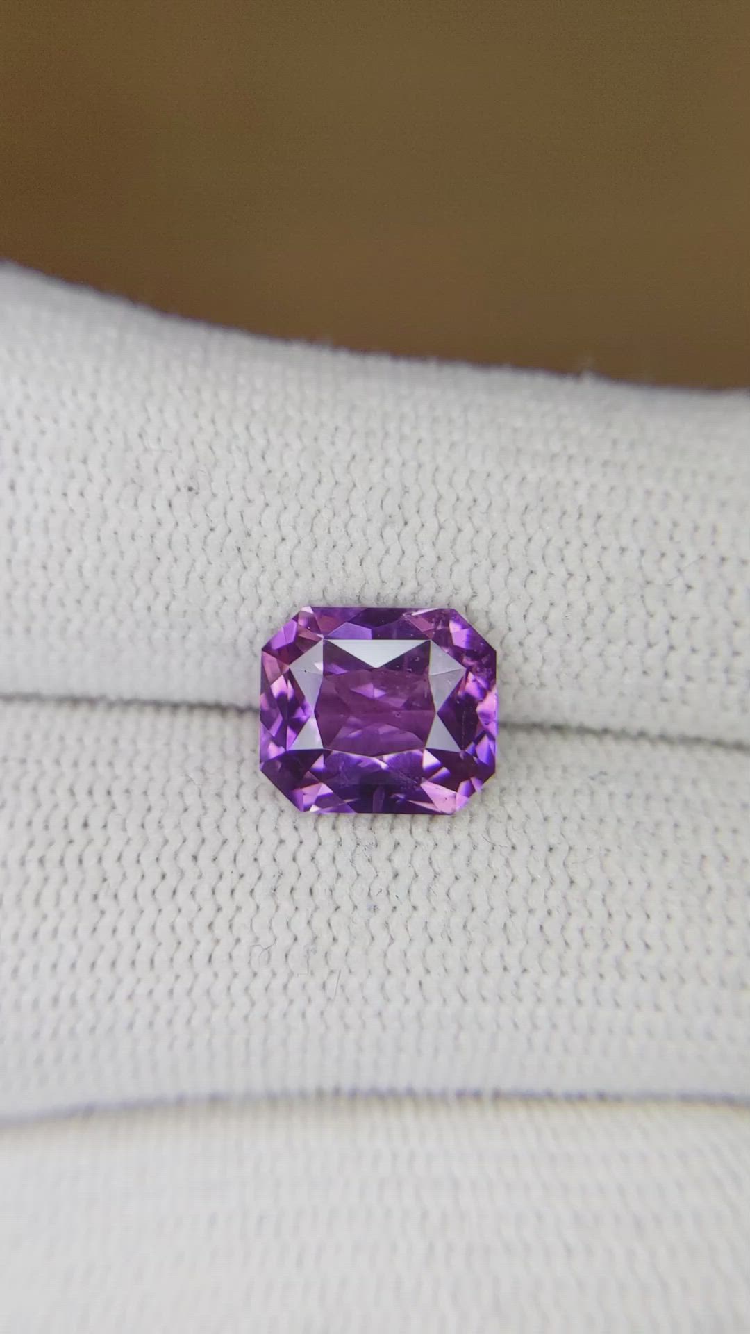 3.52 Ct. Purple Sapphire from Ceylon (Sri Lanka) Size Video