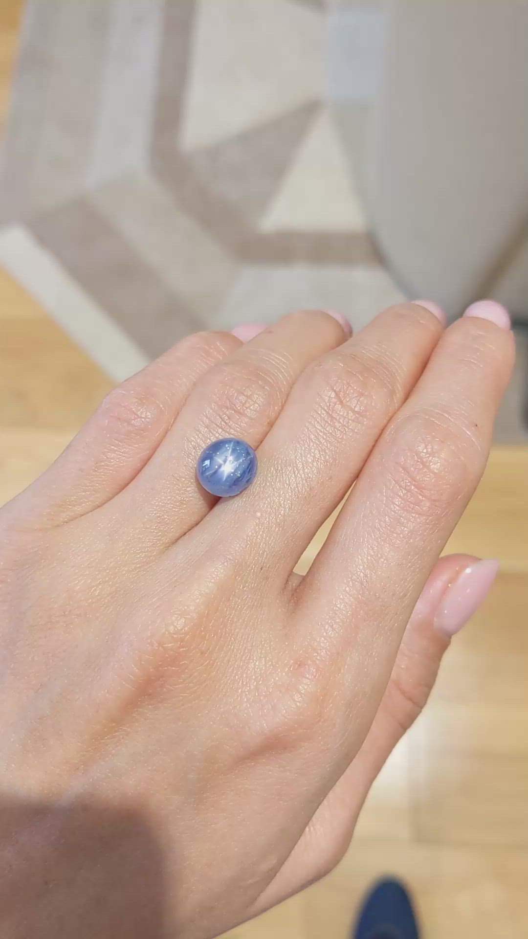 7.19 Ct. Blue Star Sapphire from Burma (Myanmar) Size Video