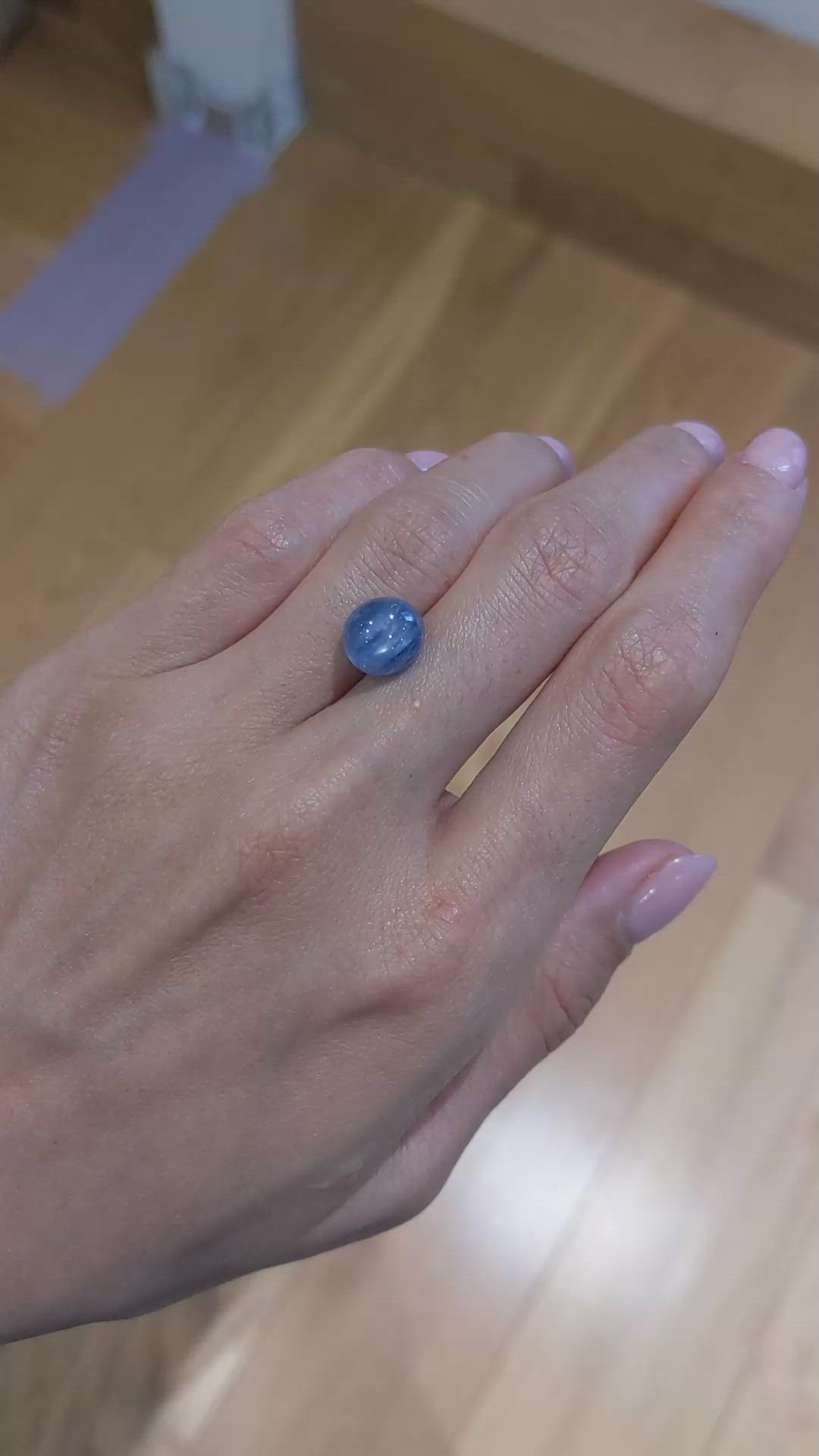 7.19 Ct. Blue Star Sapphire from Burma (Myanmar) Size Video