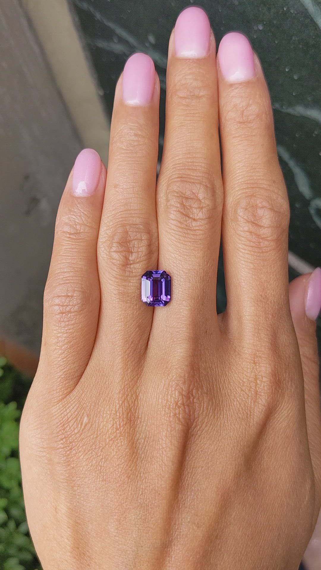 3.54 Ct. Purple Sapphire from Ceylon (Sri Lanka) Size Video
