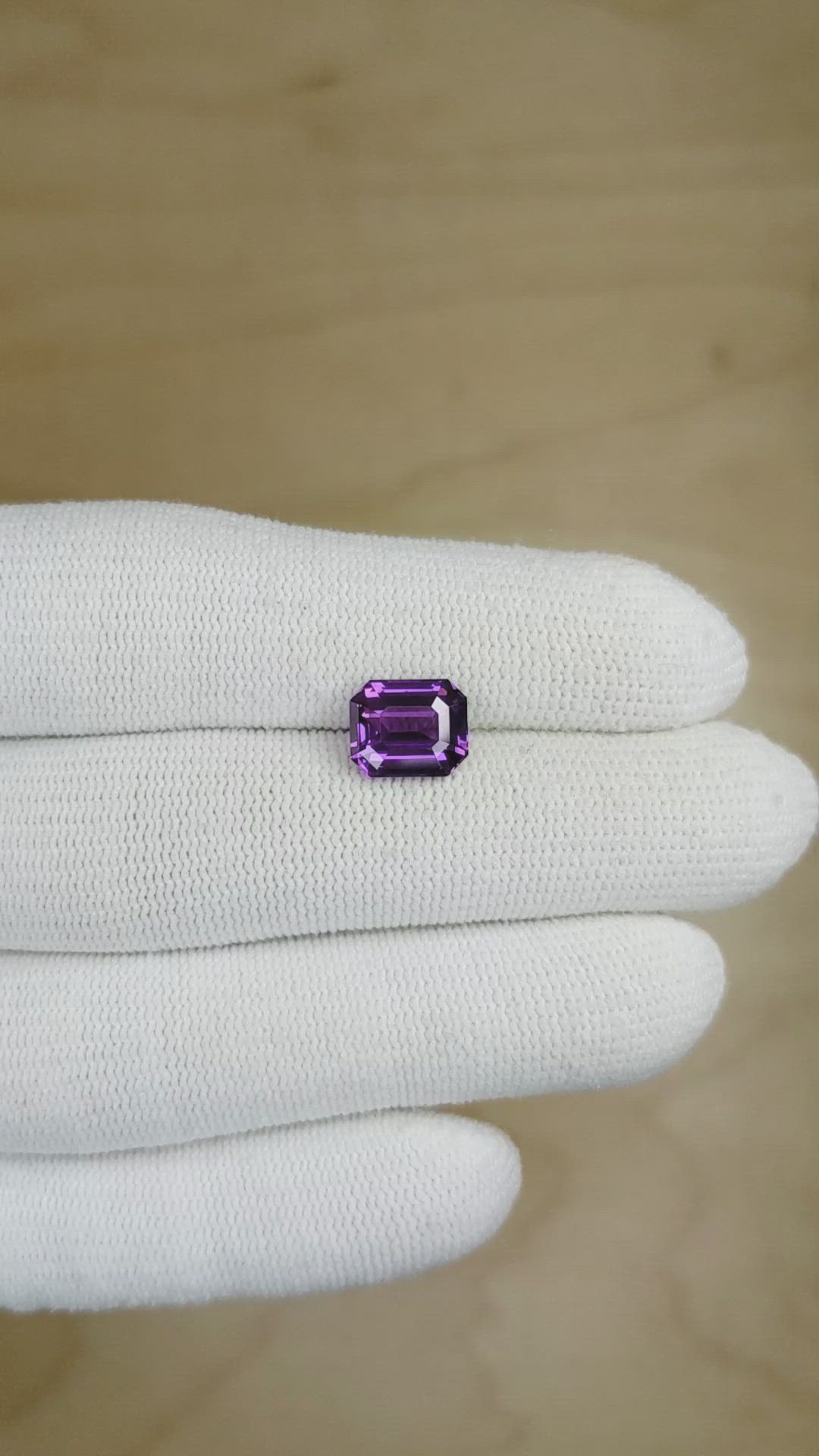3.54 Ct. Purple Sapphire from Ceylon (Sri Lanka) Size Video