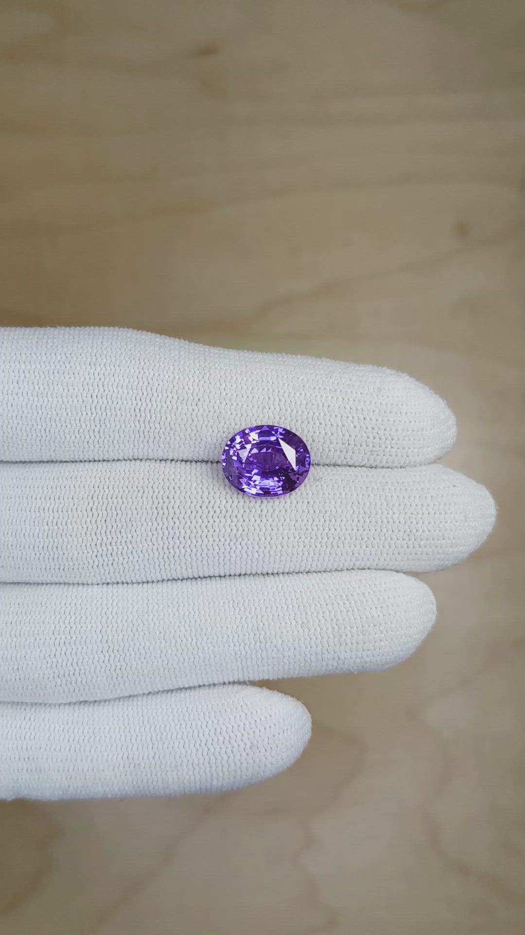 5.11 Ct. Purple Sapphire from Ceylon (Sri Lanka) Size Video
