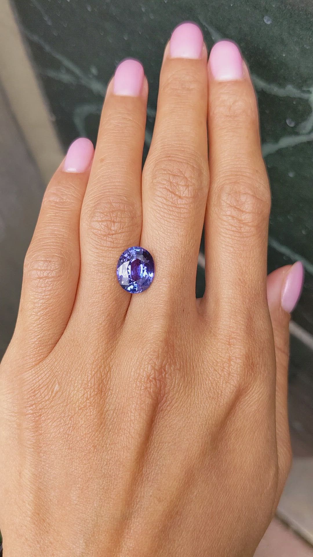 5.11 Ct. Purple Sapphire from Ceylon (Sri Lanka) Size Video