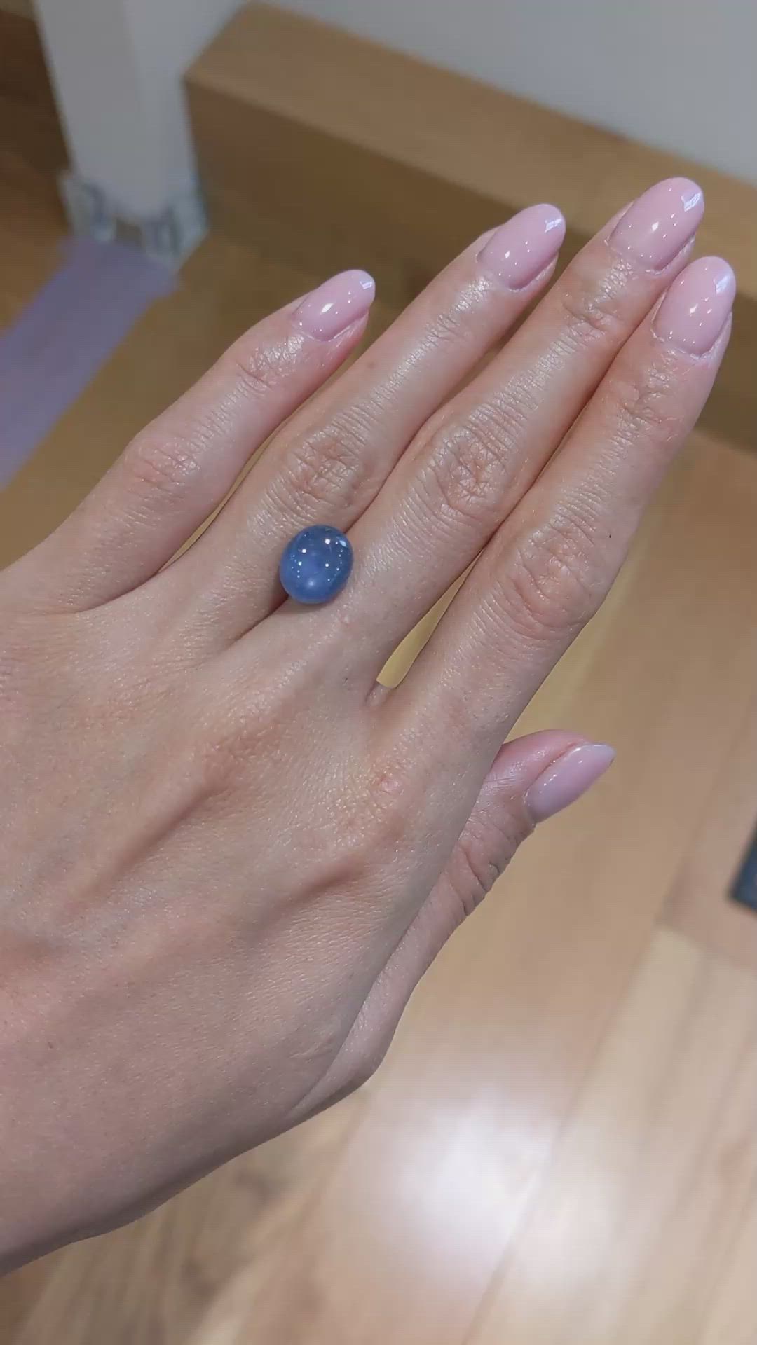 7.26 Ct. Blue Star Sapphire from Burma (Myanmar) Size Video