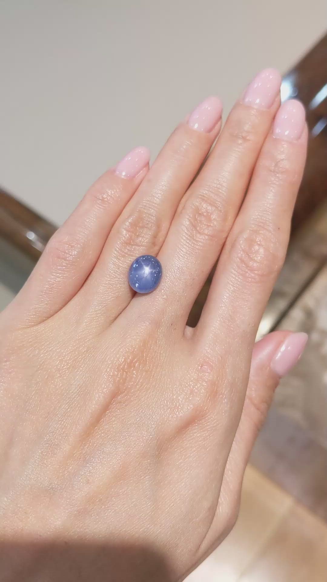 7.26 Ct. Blue Star Sapphire from Burma (Myanmar) Size Video
