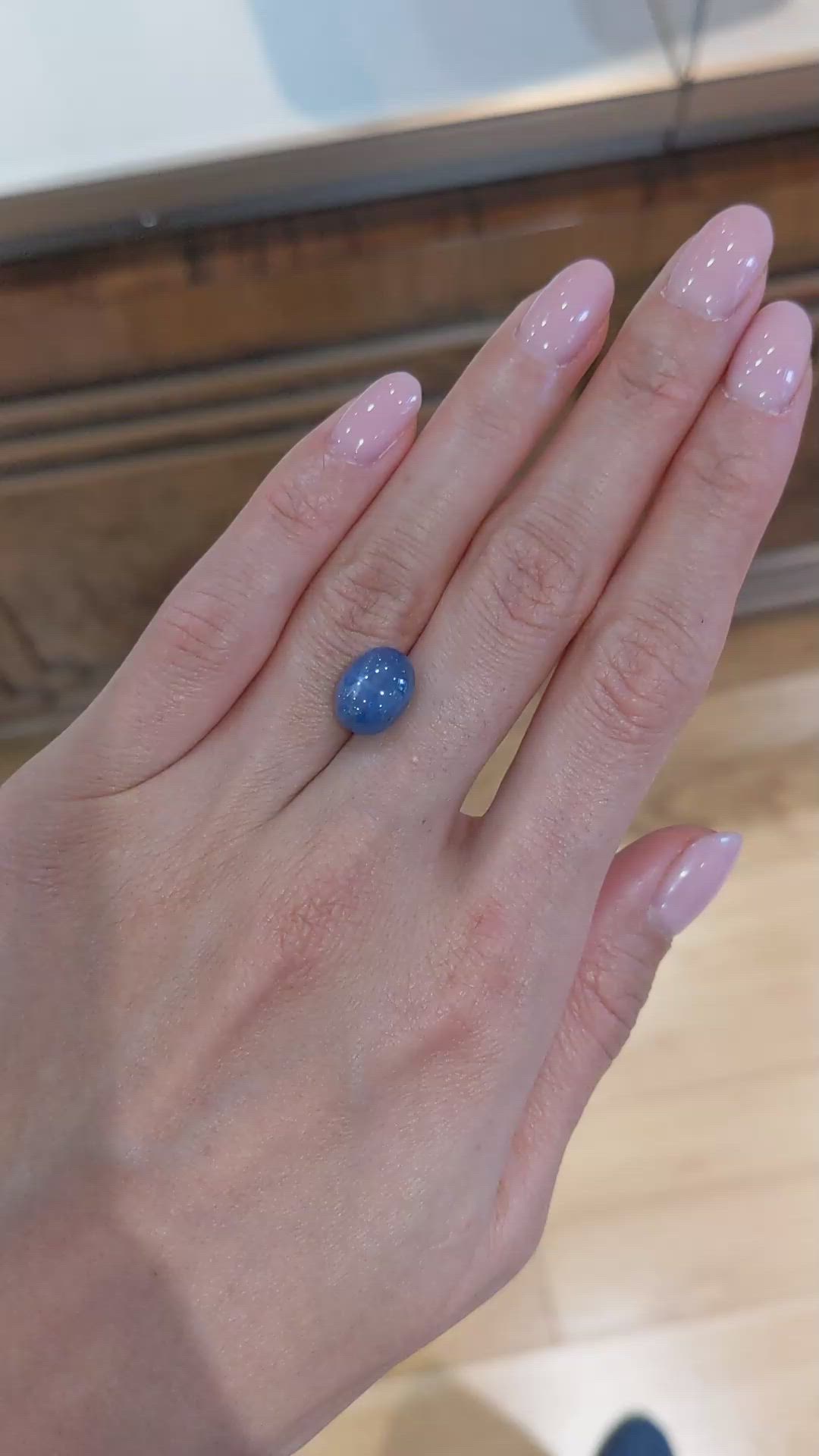 7.54 Ct. Blue Star Sapphire from Burma (Myanmar) Size Video