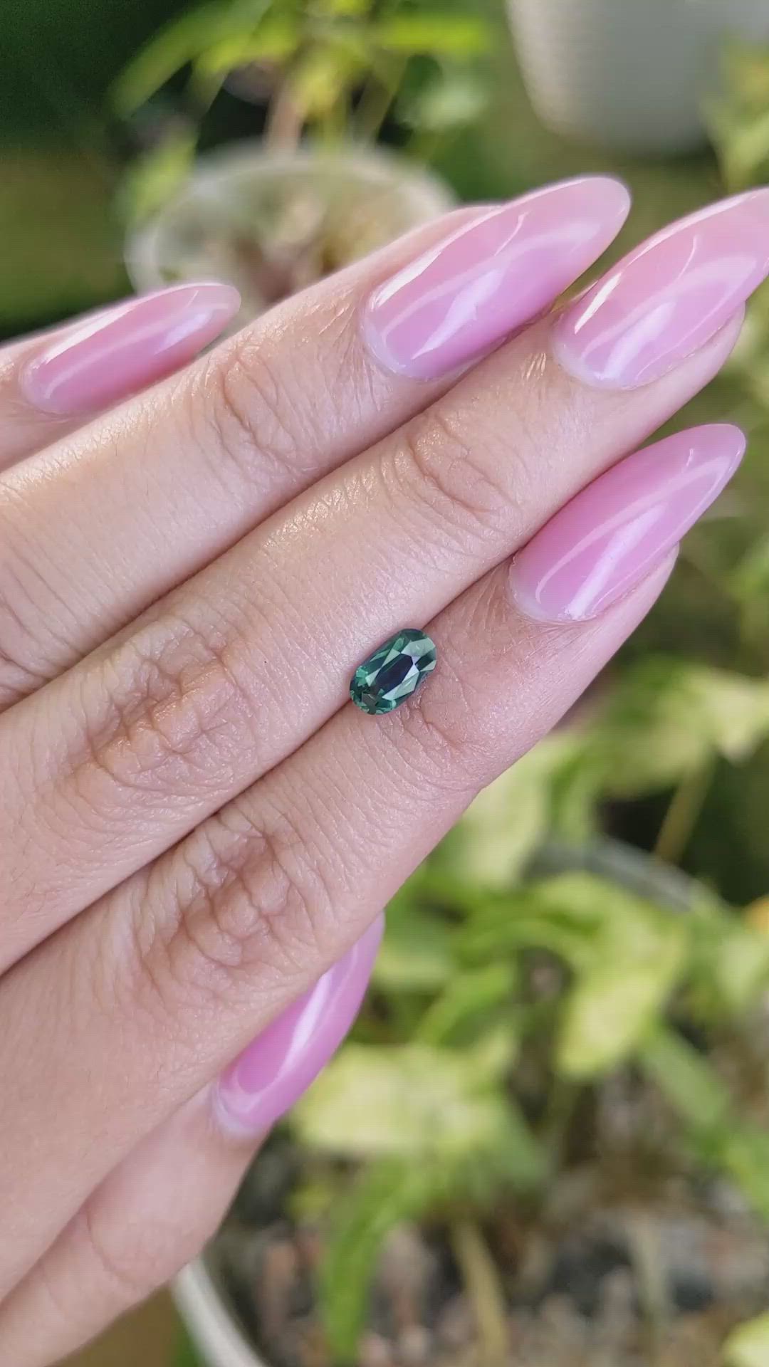 0.94 Ct. Greenish Blue Sapphire from Madagascar Size Video