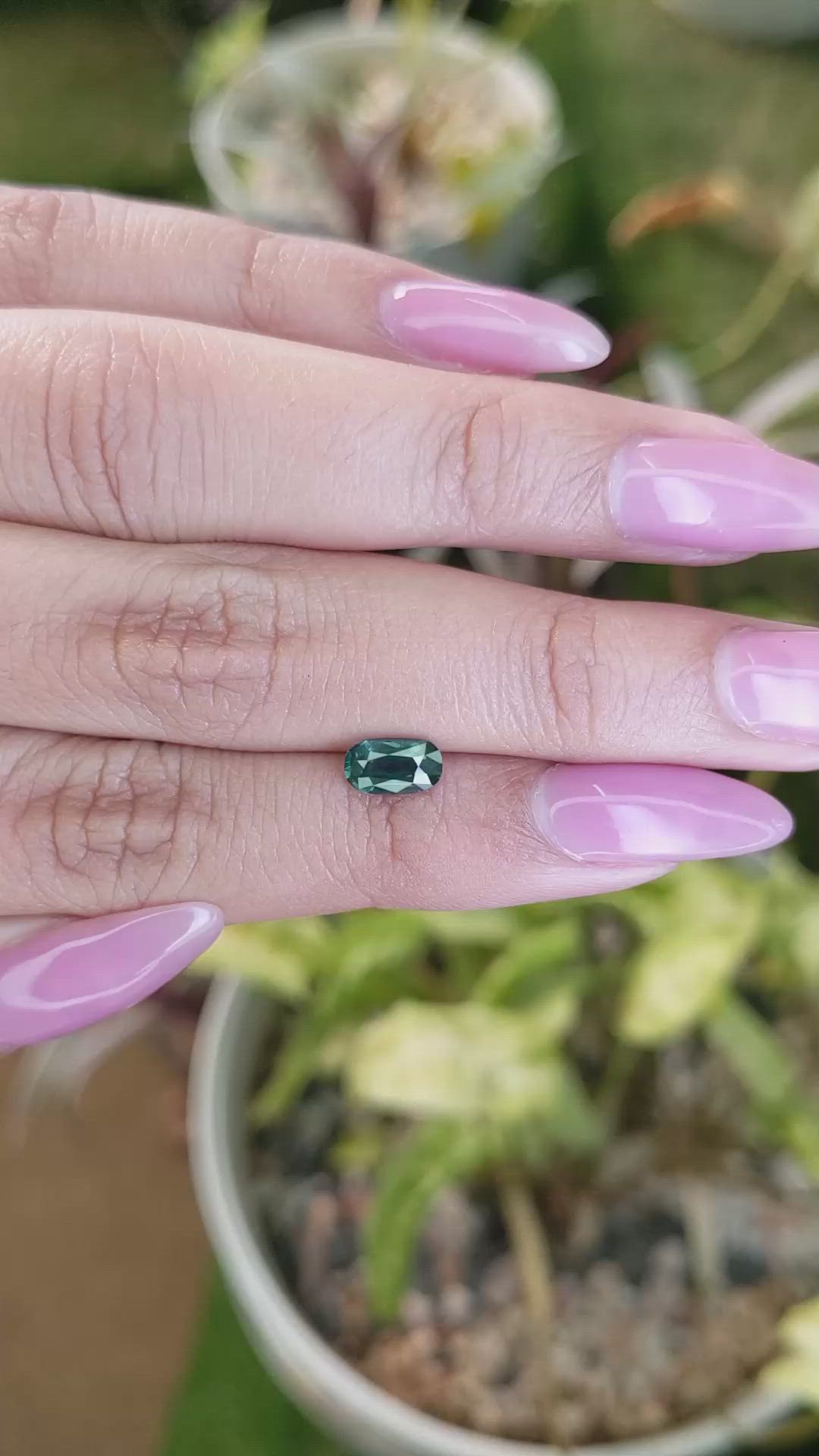 0.94 Ct. Greenish Blue Sapphire from Madagascar Size Video