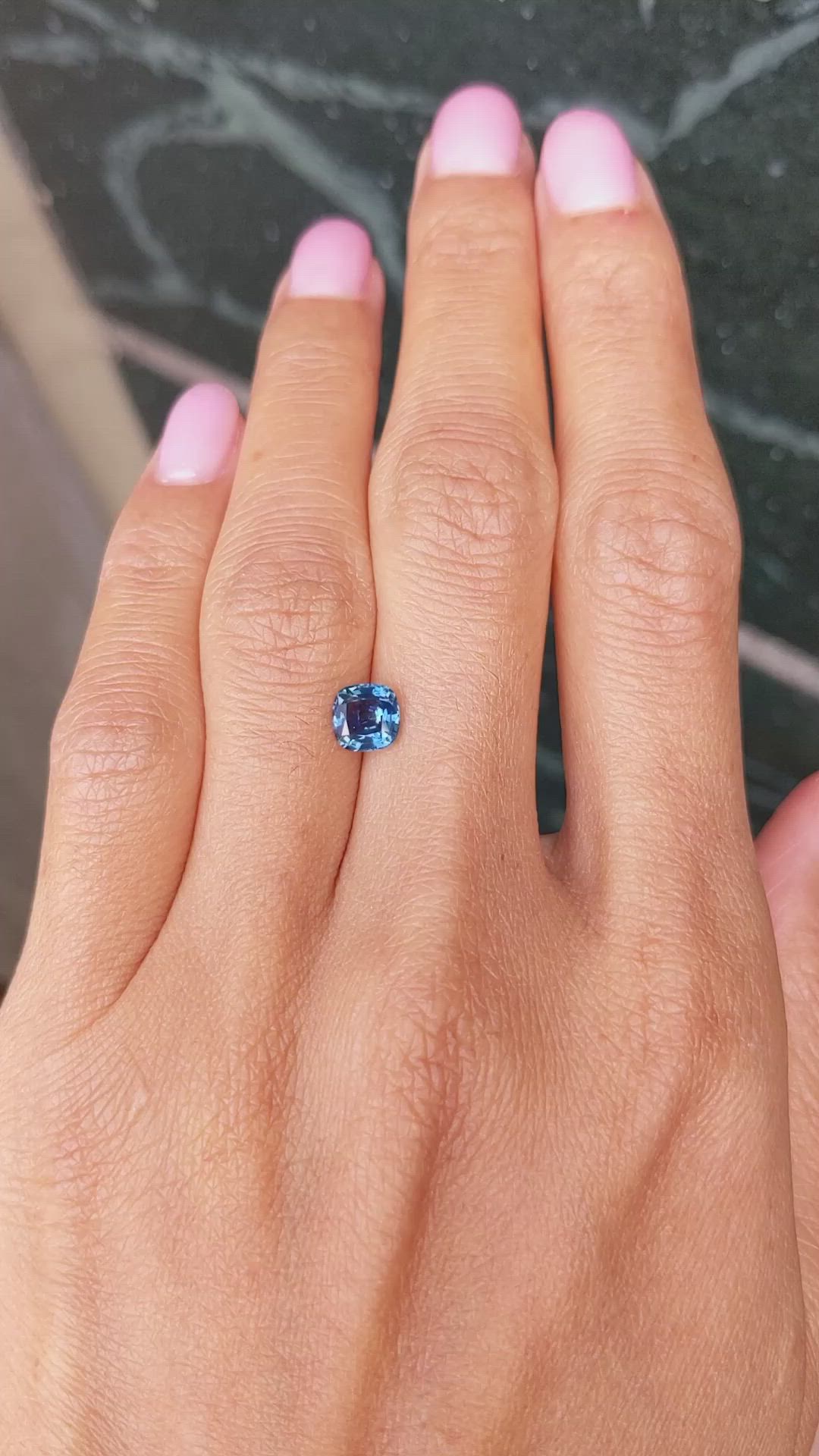 1.15 Ct. Greenish Blue Sapphire from Montana Size Video