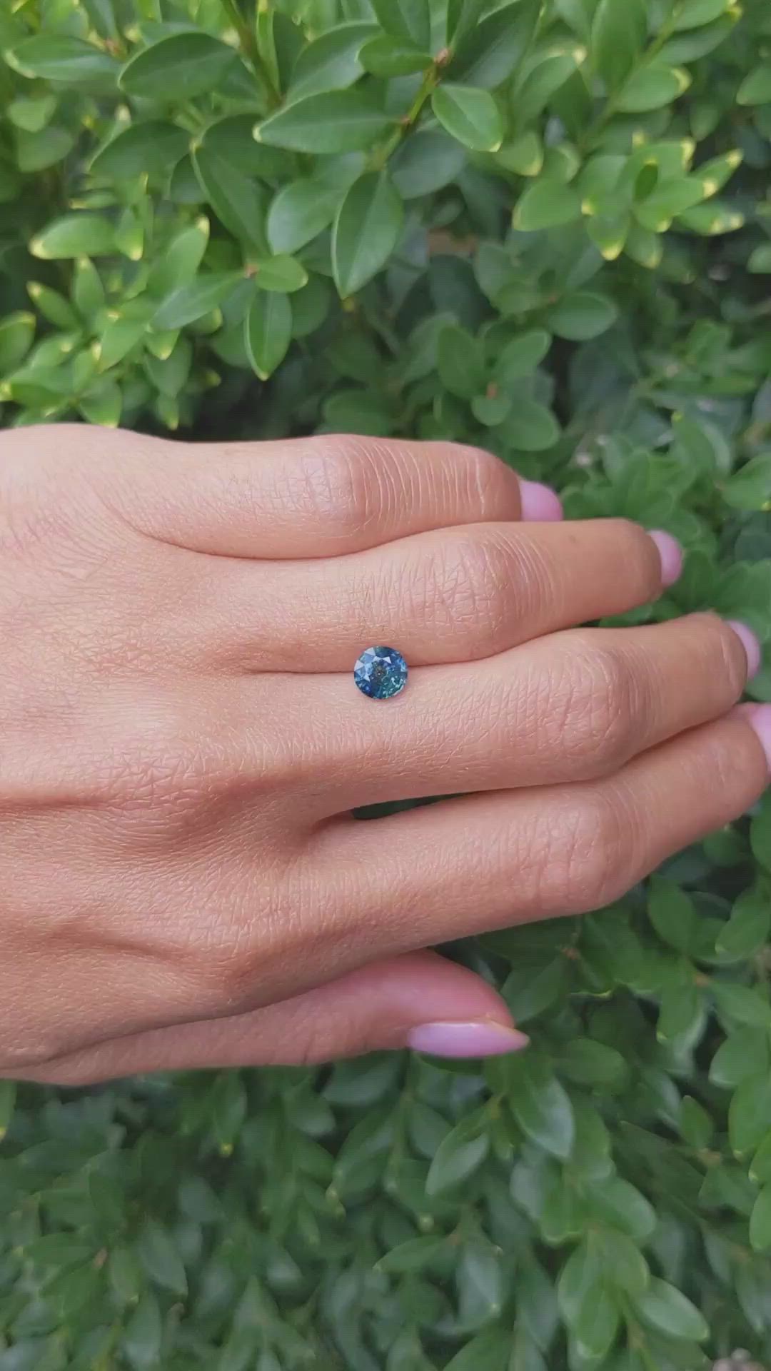 1.33 Ct. Greenish Blue Sapphire from Montana Size Video