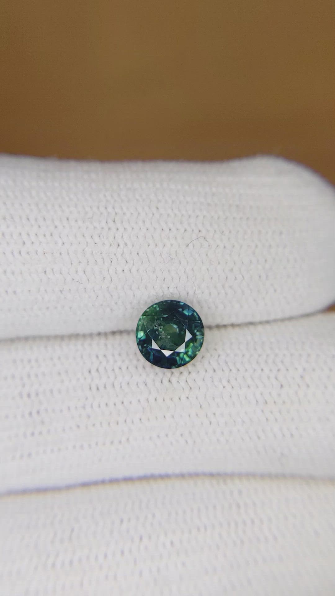 1.33 Ct. Greenish Blue Sapphire from Montana Size Video
