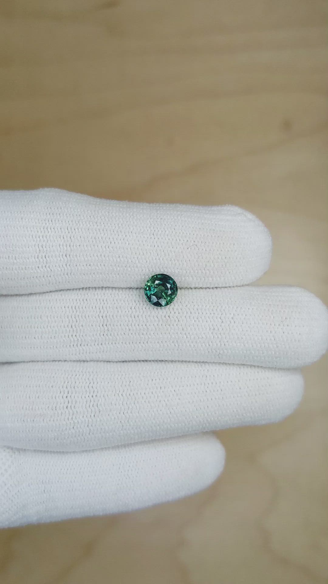 1.33 Ct. Greenish Blue Sapphire from Montana Size Video