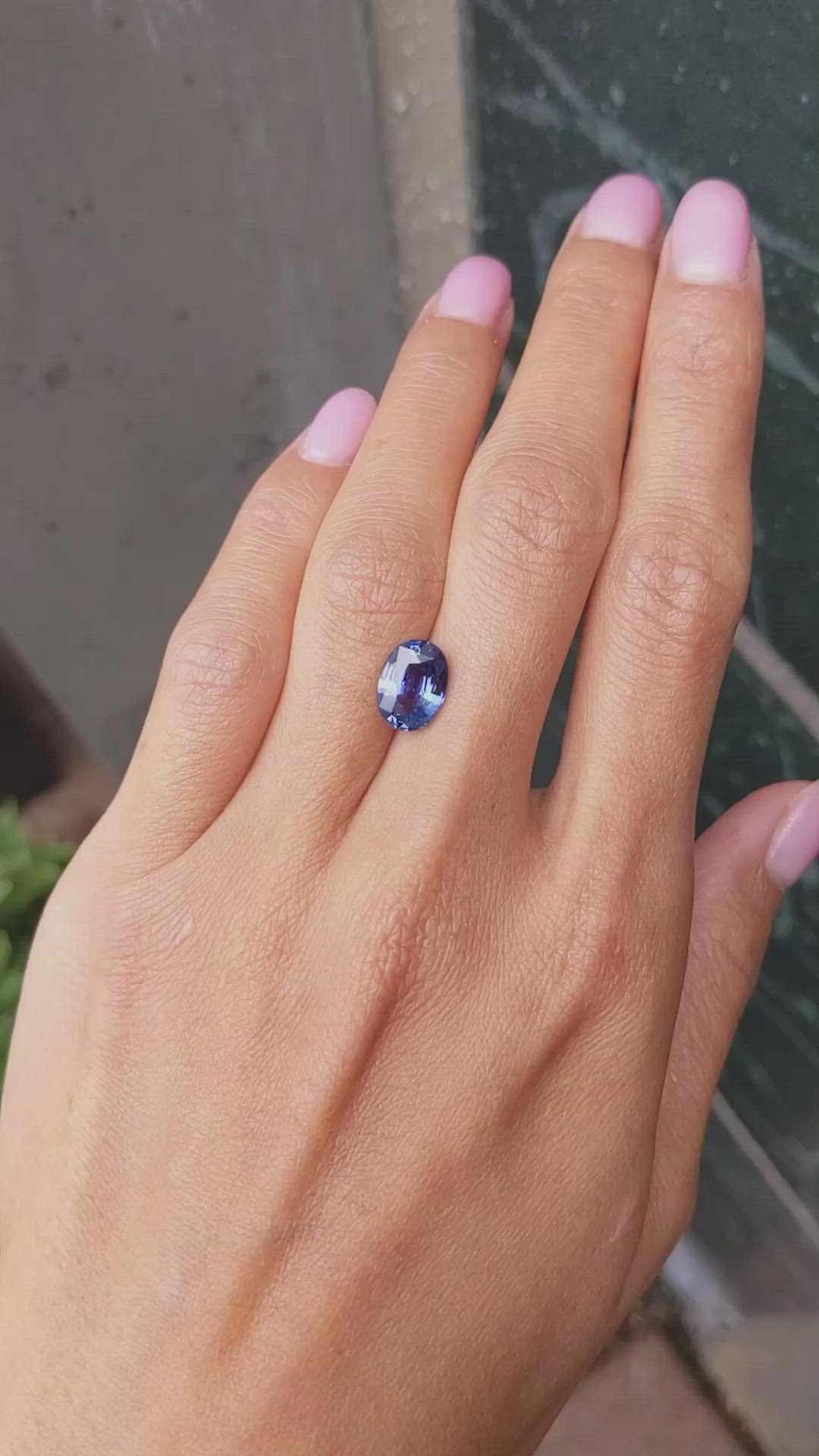 3.05 Ct. Blue Sapphire from Ceylon (Sri Lanka) Size Video