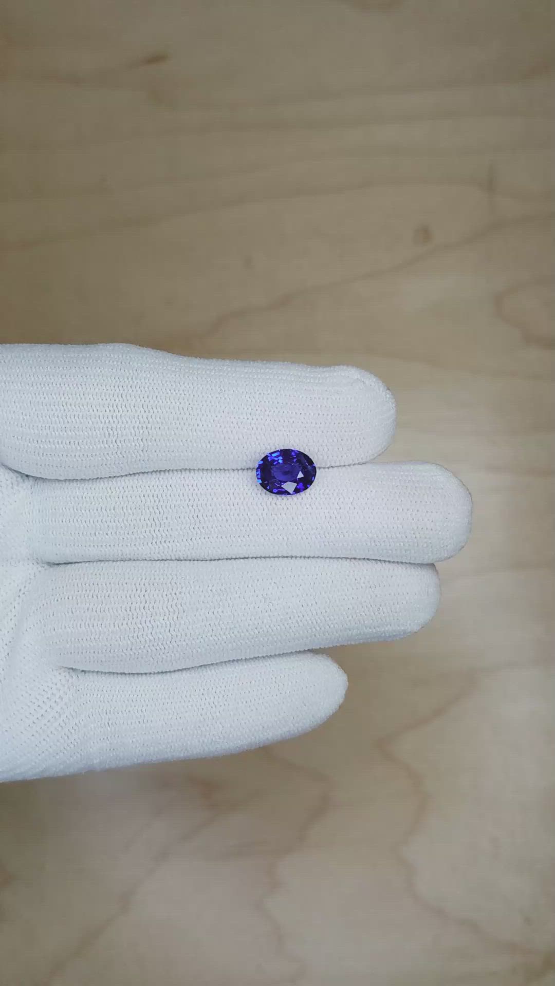 2.16 Ct. Blue Sapphire from Ceylon (Sri Lanka) Size Video