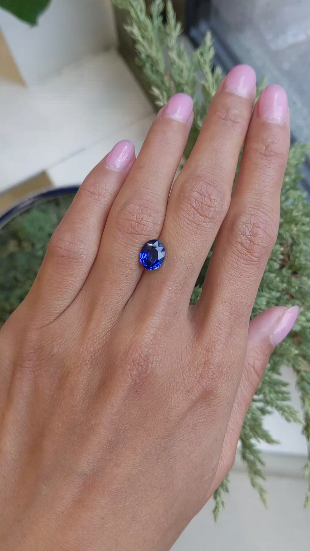 2.16 Ct. Blue Sapphire from Ceylon (Sri Lanka) Size Video