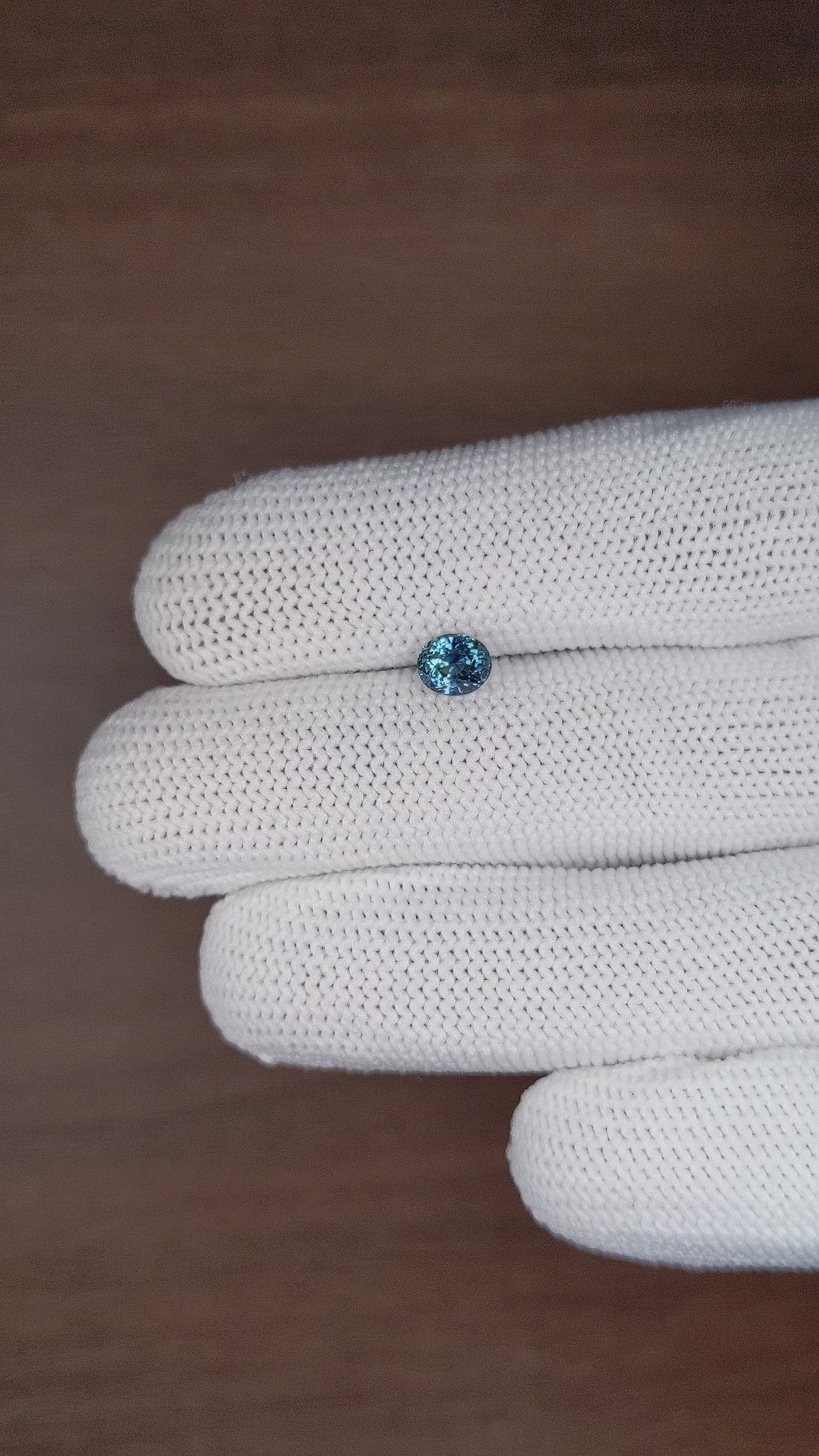 1.02 Ct. Greenish Blue Sapphire from Madagascar Size Video