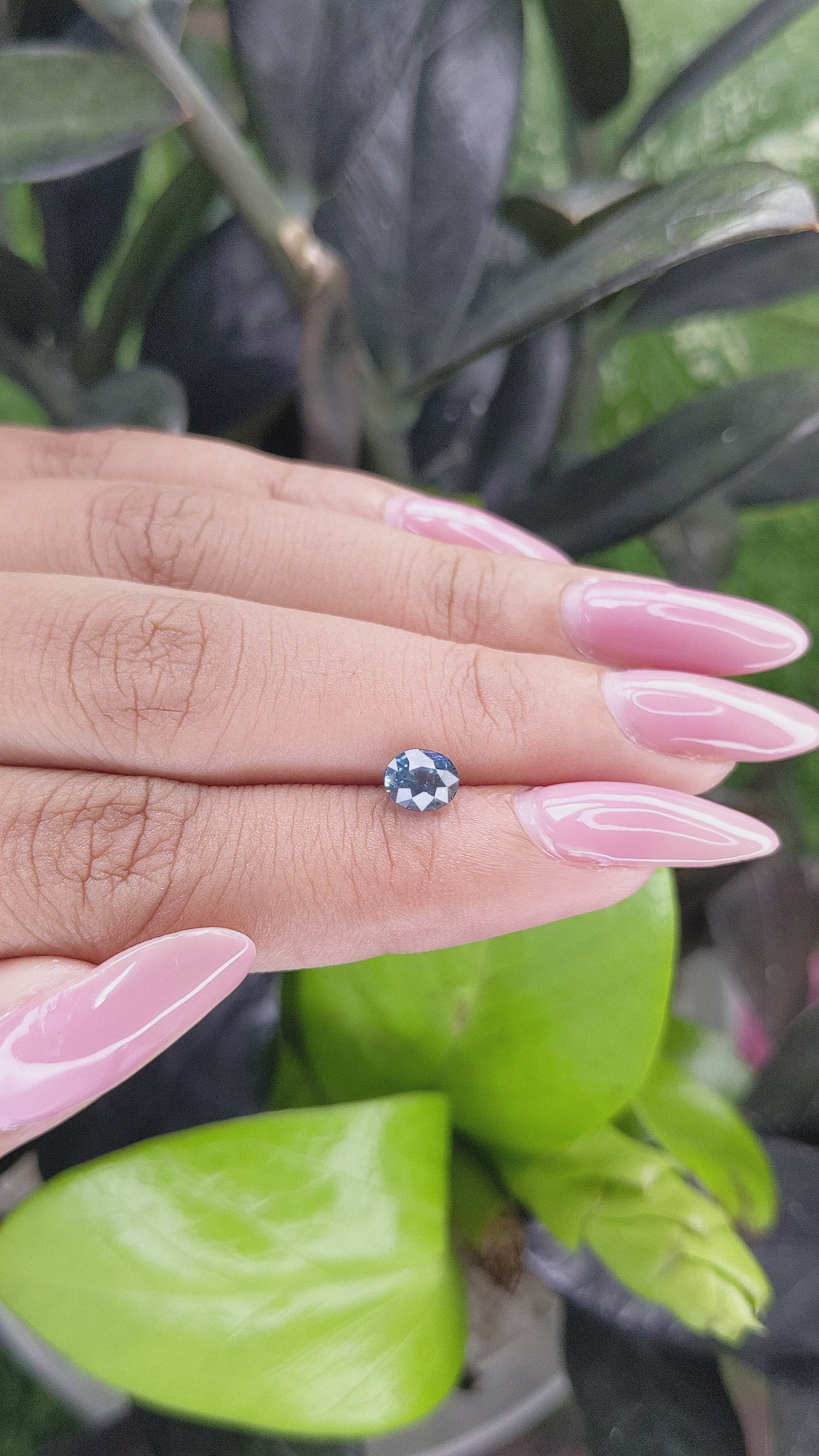 1.02 Ct. Greenish Blue Sapphire from Madagascar Size Video