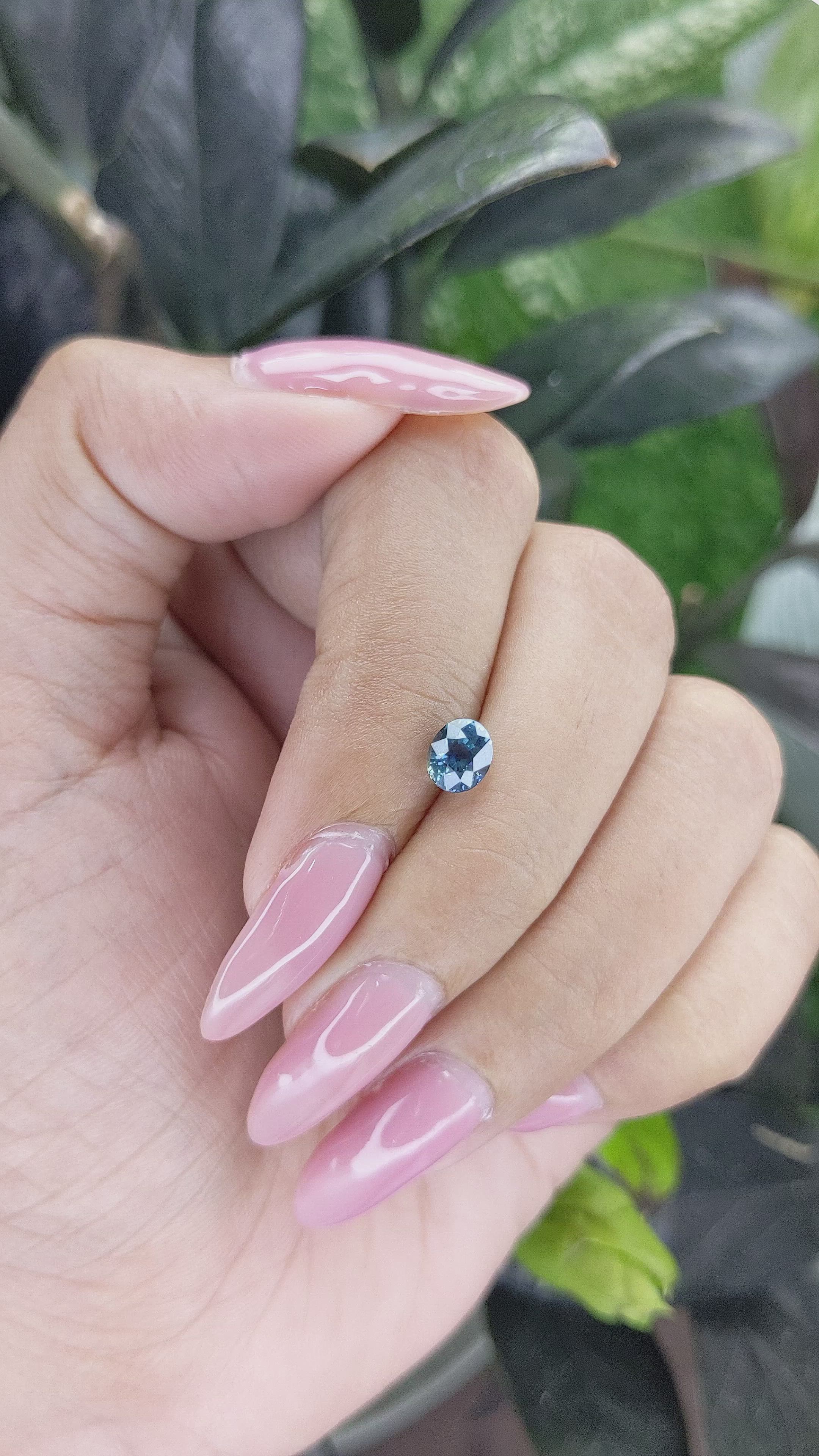 1.02 Ct. Greenish Blue Sapphire from Madagascar Size Video