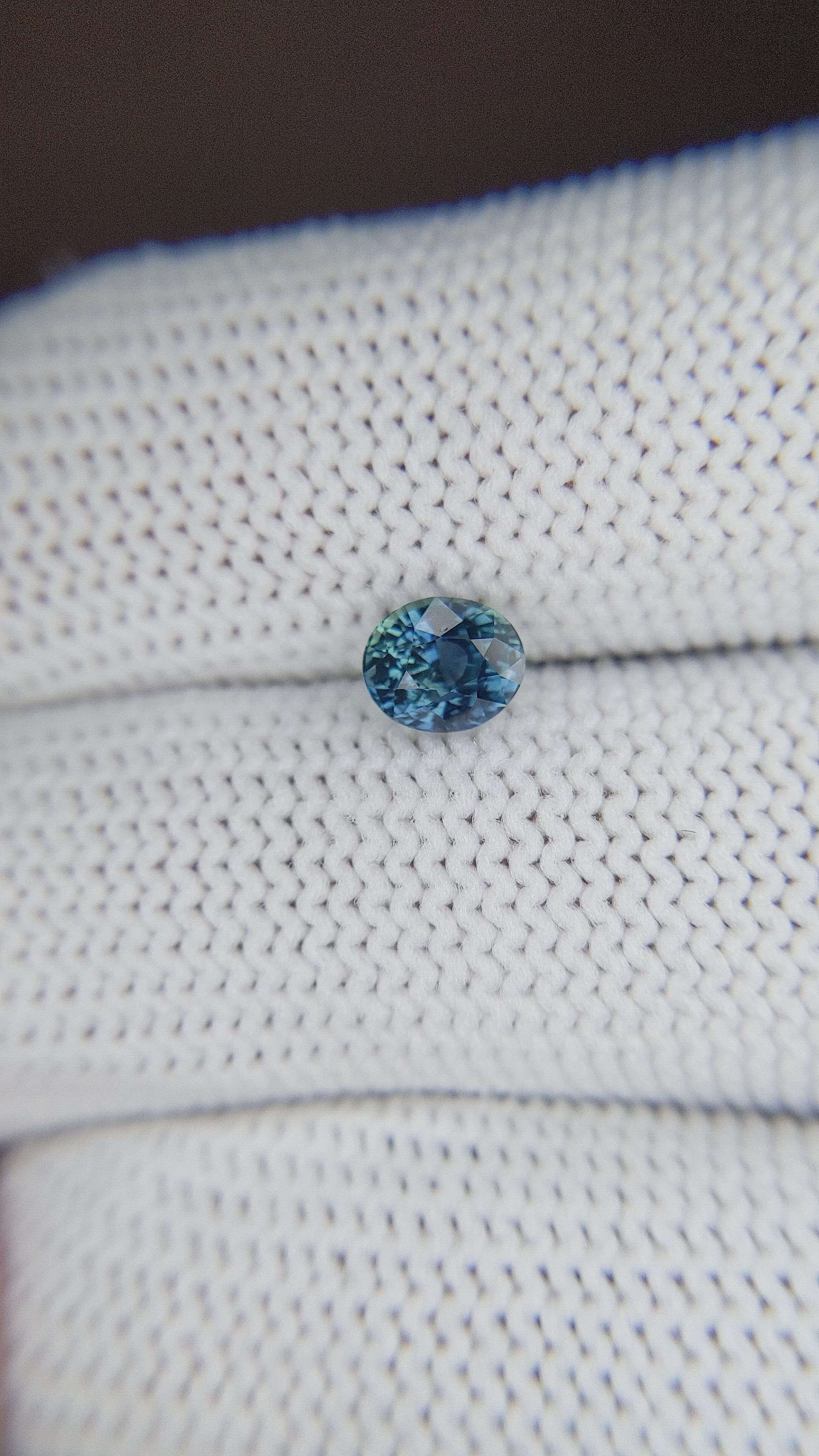 1.02 Ct. Greenish Blue Sapphire from Madagascar Size Video