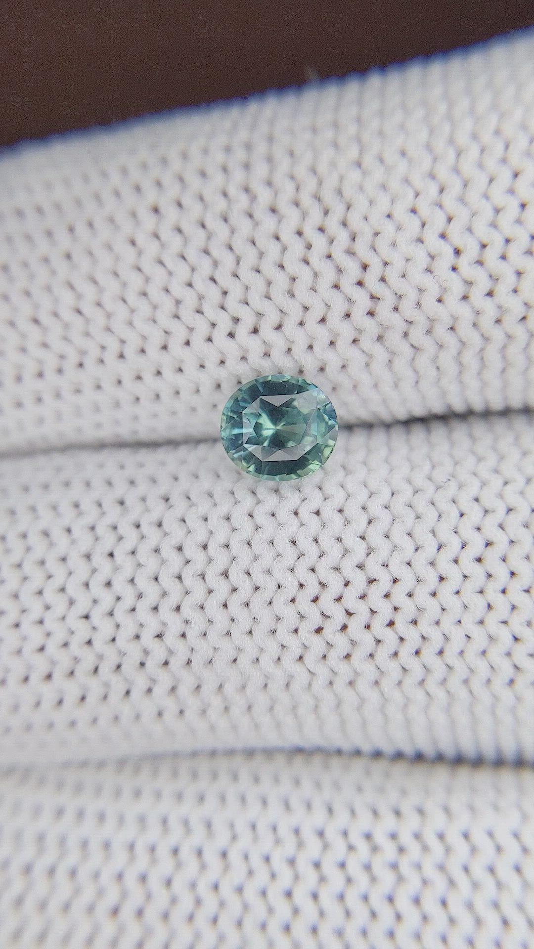 1.01 Ct. Bluish Green Sapphire from Madagascar Size Video