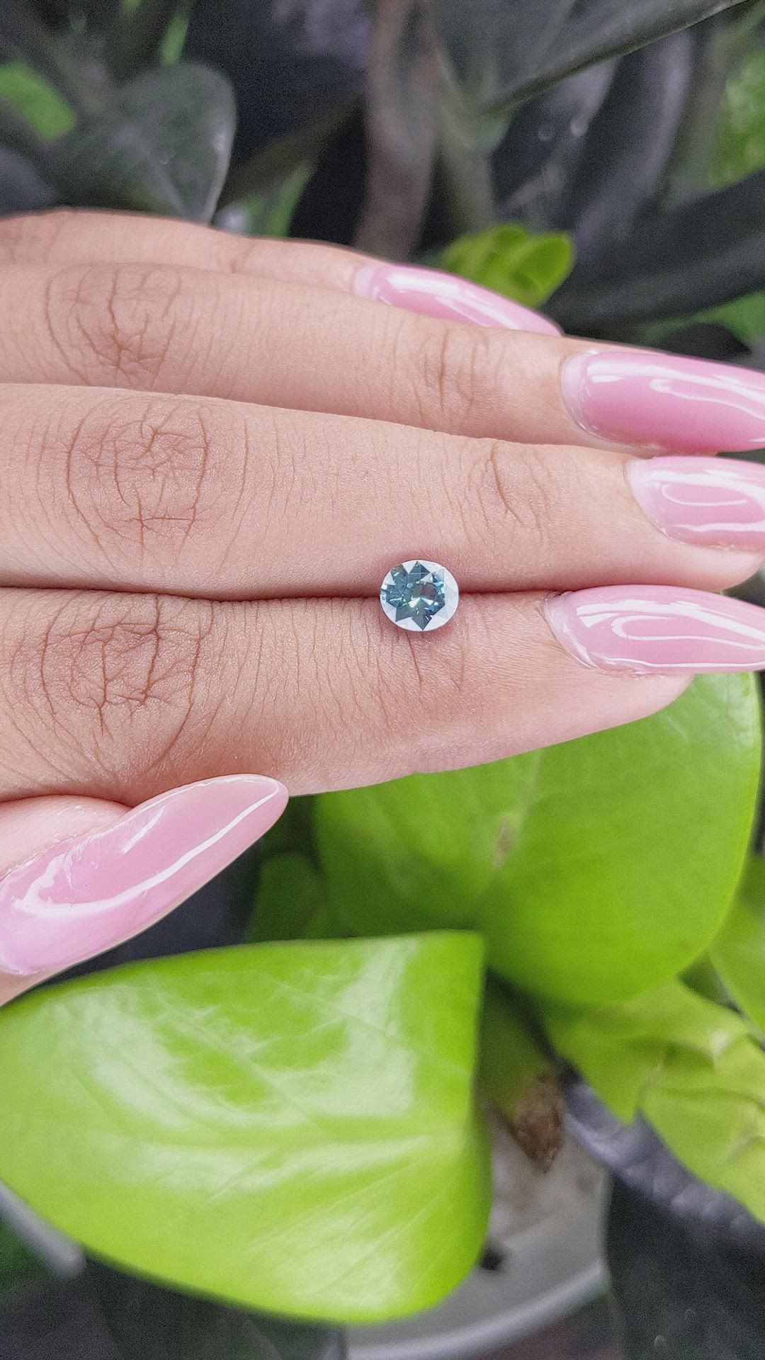 1.01 Ct. Bluish Green Sapphire from Madagascar Size Video