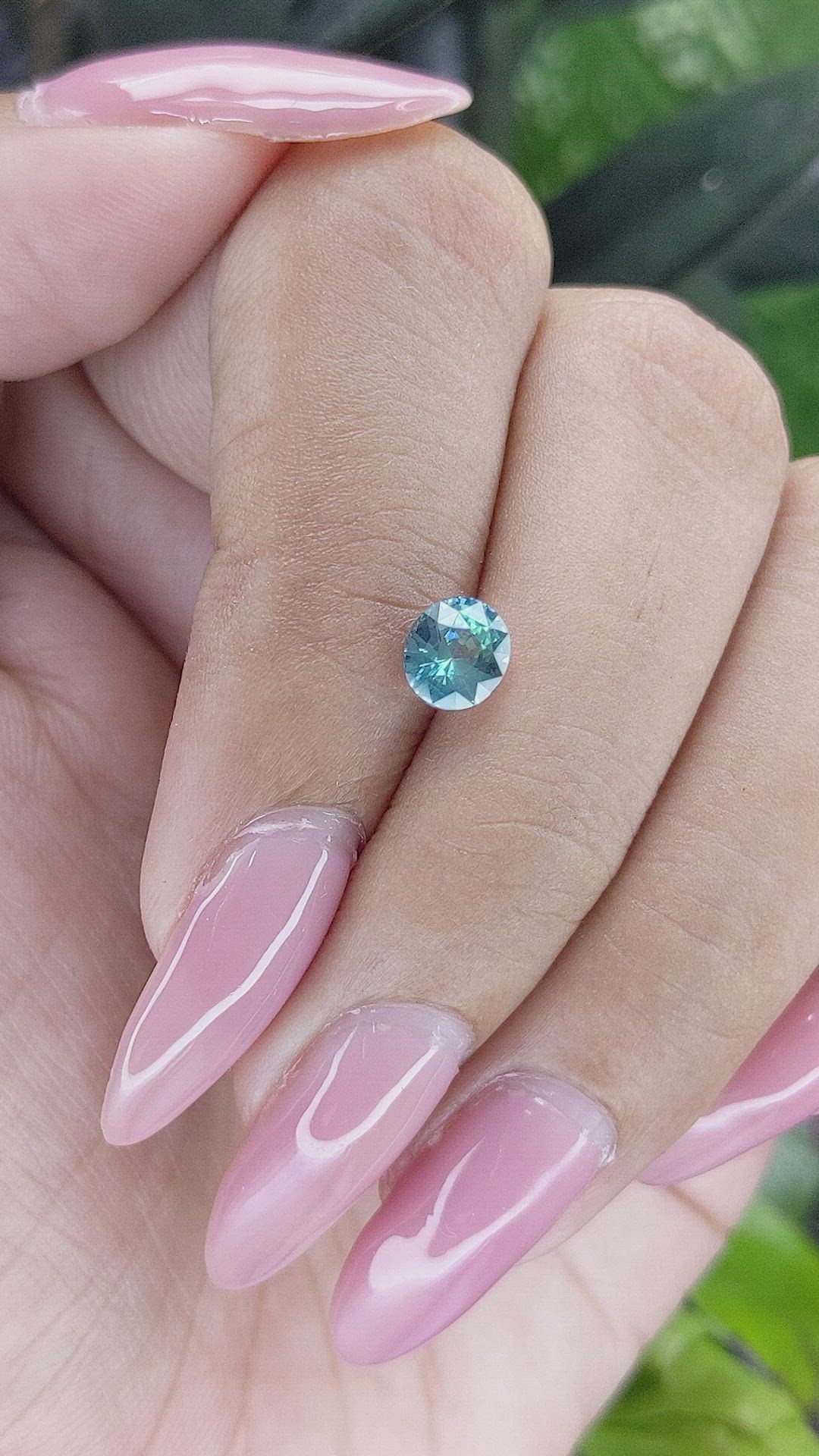 1.01 Ct. Bluish Green Sapphire from Madagascar Size Video