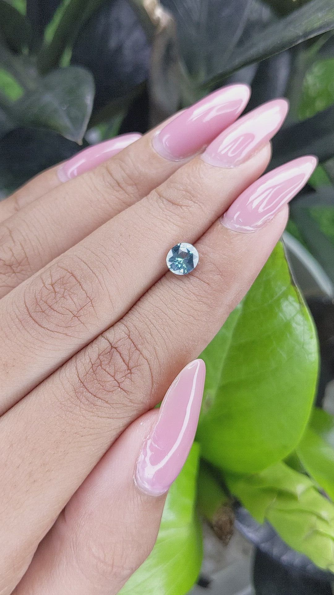 1.01 Ct. Bluish Green Sapphire from Madagascar Size Video