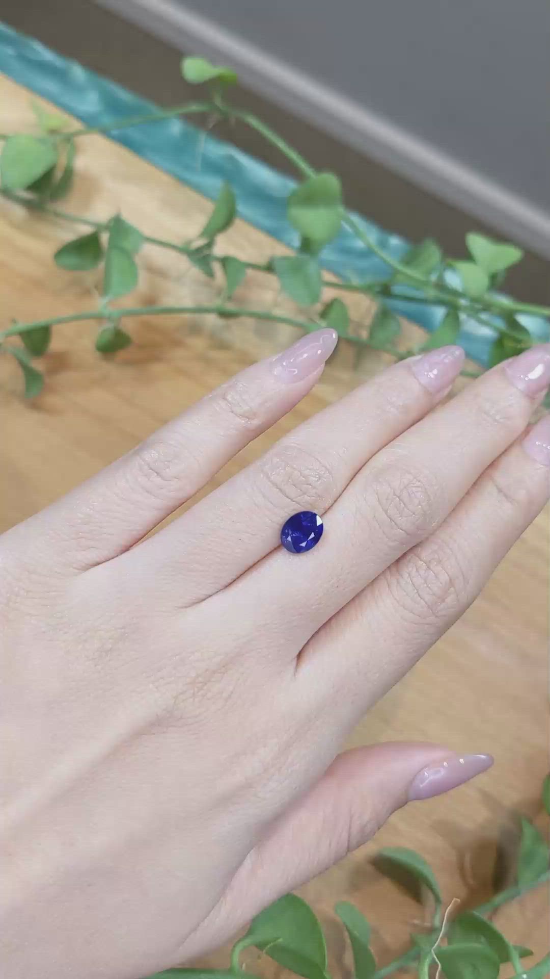 1.95 Ct. Purplish Blue Sapphire from Ceylon (Sri Lanka) Size Video