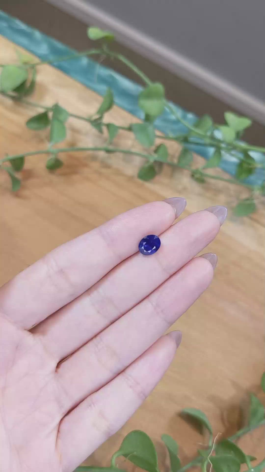 1.95 Ct. Purplish Blue Sapphire from Ceylon (Sri Lanka) Size Video