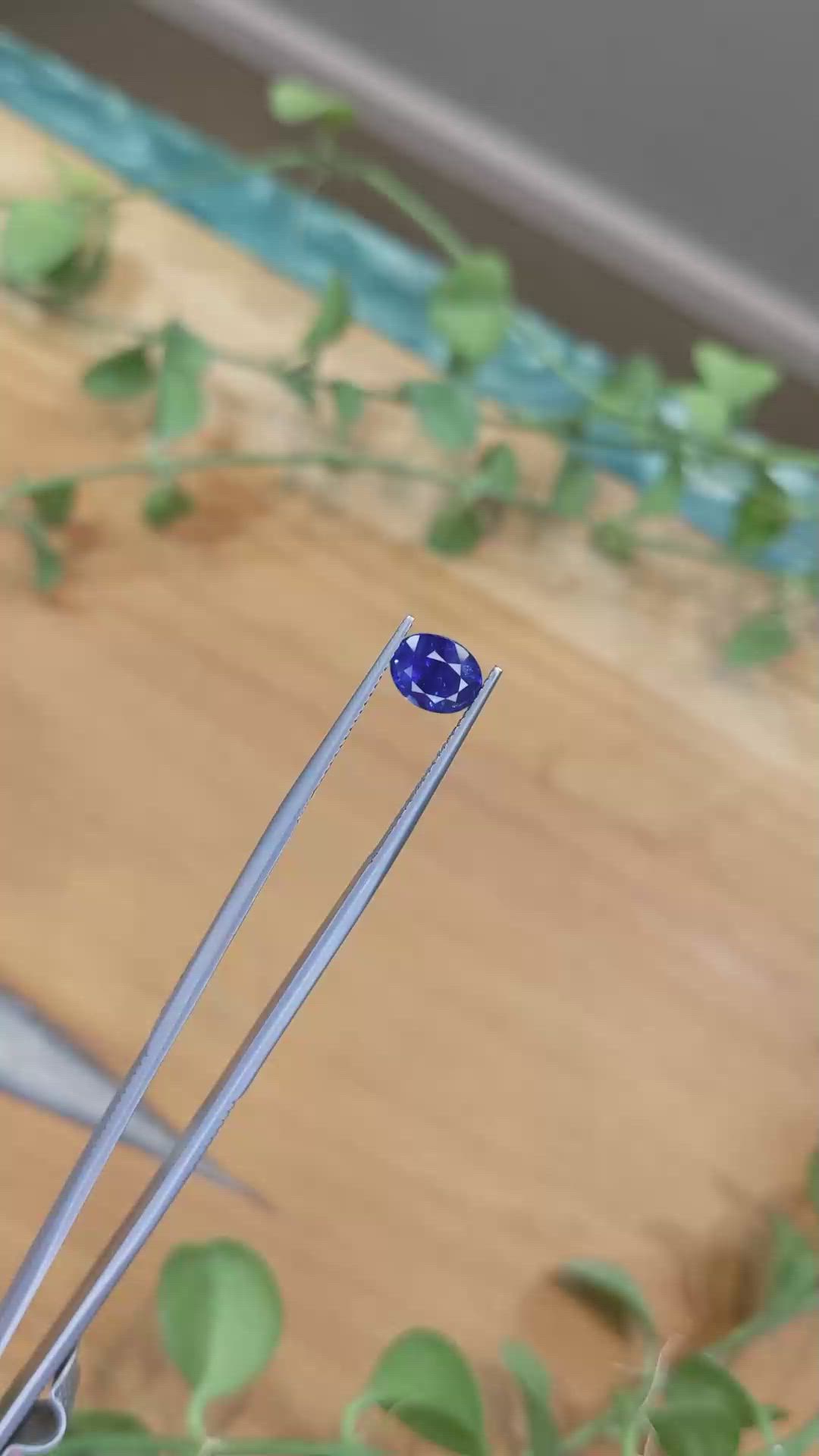1.95 Ct. Purplish Blue Sapphire from Ceylon (Sri Lanka) Size Video