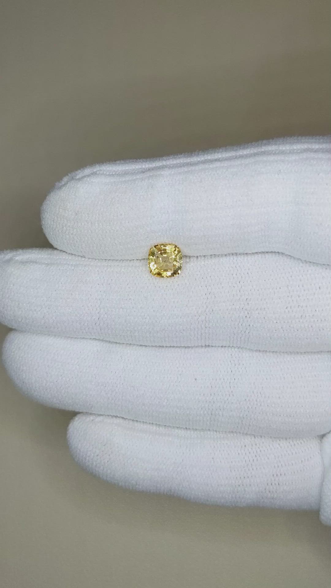 1.25 Ct. Orangish Yellow Sapphire from Ceylon (Sri Lanka) Size Video