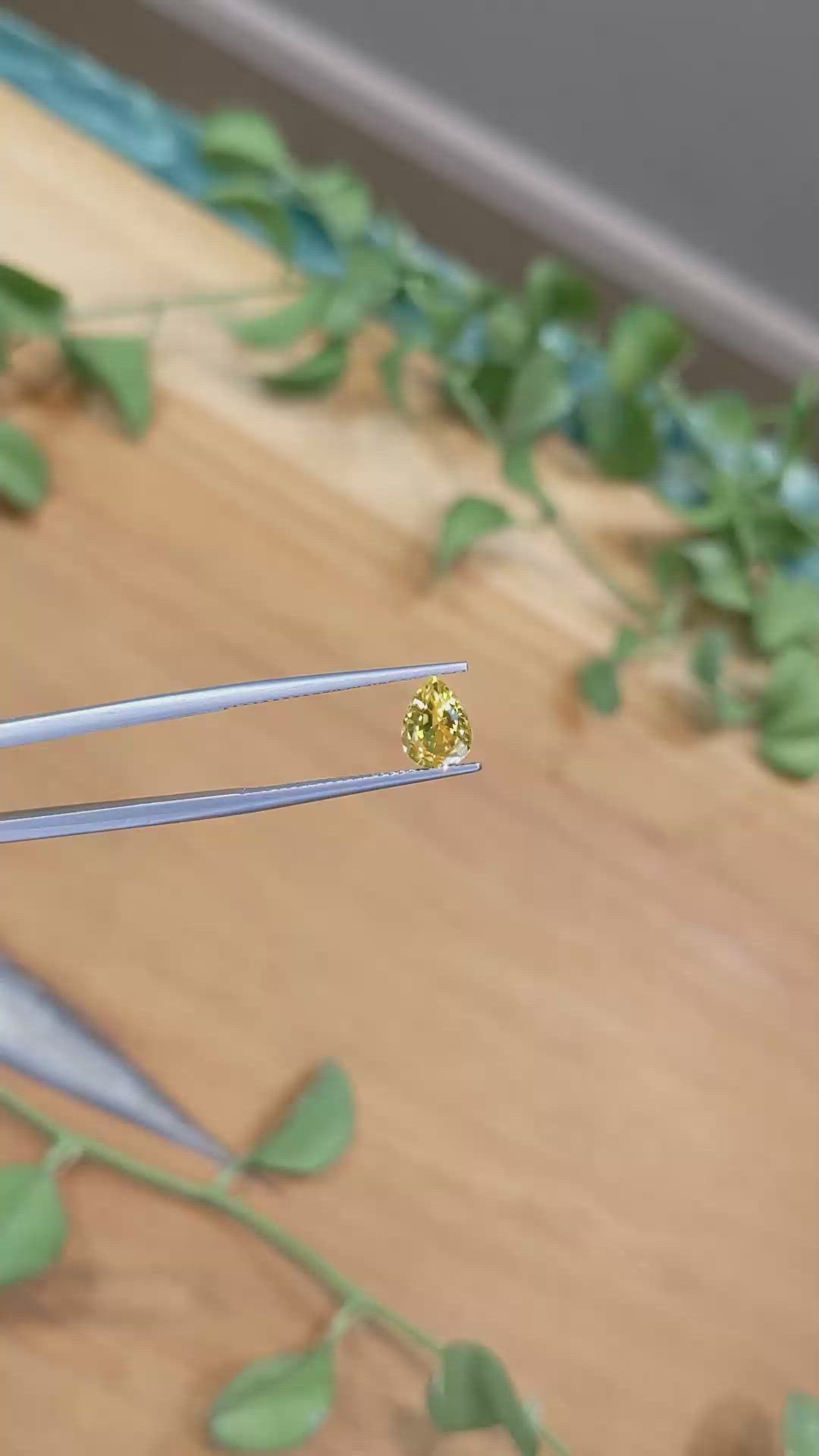 1.37 Ct. Orangish Yellow Sapphire from Ceylon (Sri Lanka) Size Video