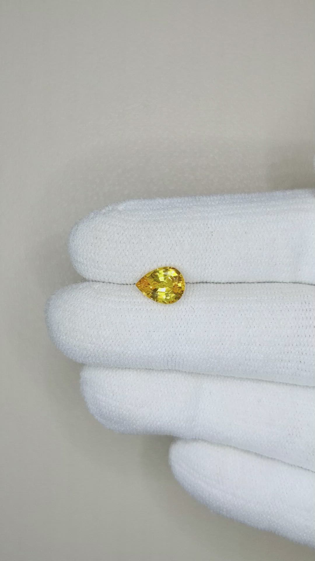 1.37 Ct. Orangish Yellow Sapphire from Ceylon (Sri Lanka) Size Video