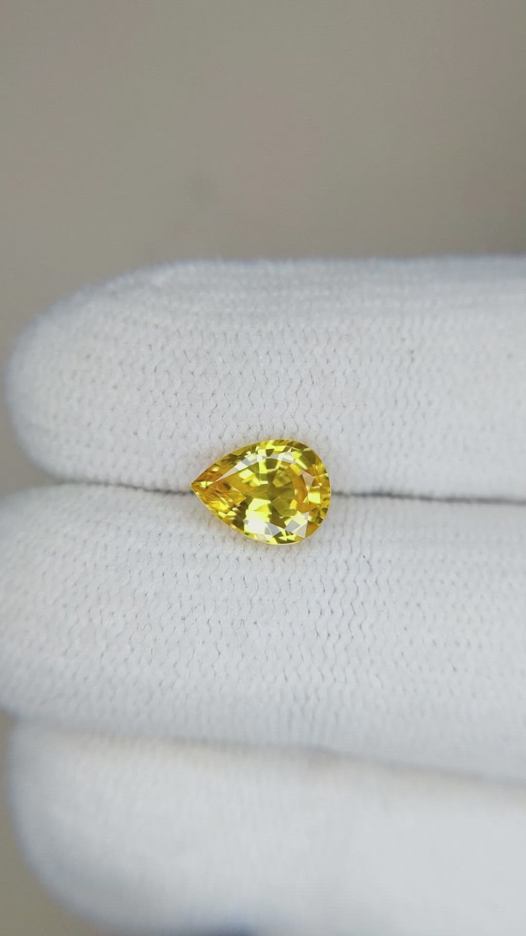 1.37 Ct. Orangish Yellow Sapphire from Ceylon (Sri Lanka) Size Video