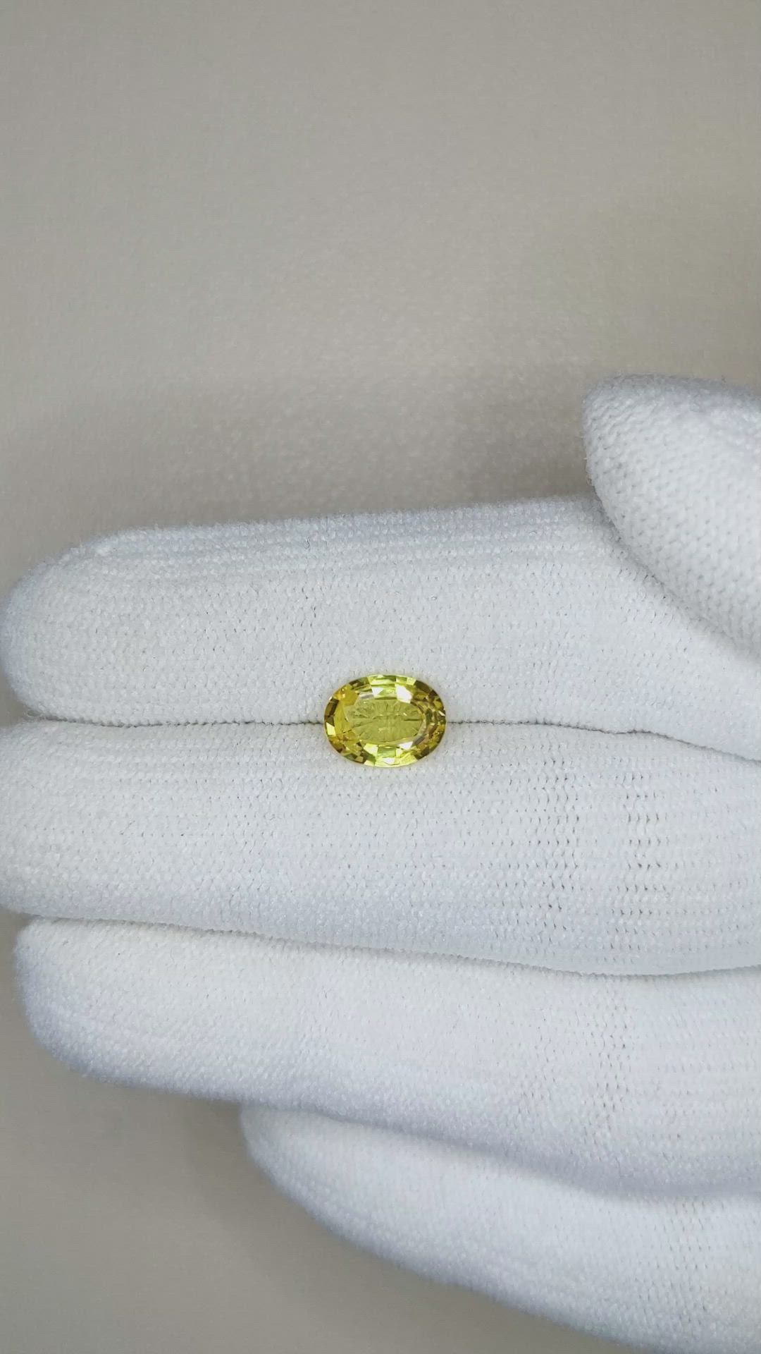 1.33 Ct. Yellow Sapphire from Ceylon (Sri Lanka) Size Video