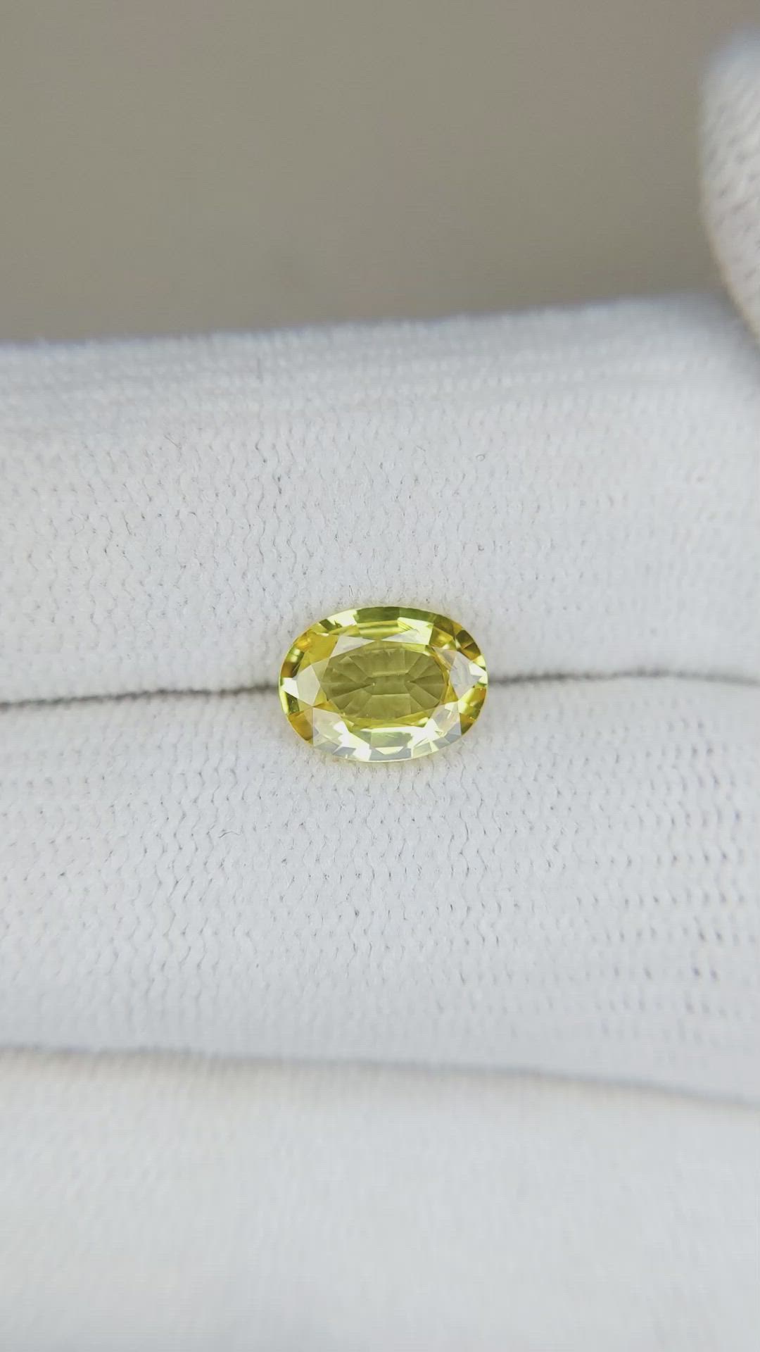 1.33 Ct. Yellow Sapphire from Ceylon (Sri Lanka) Size Video