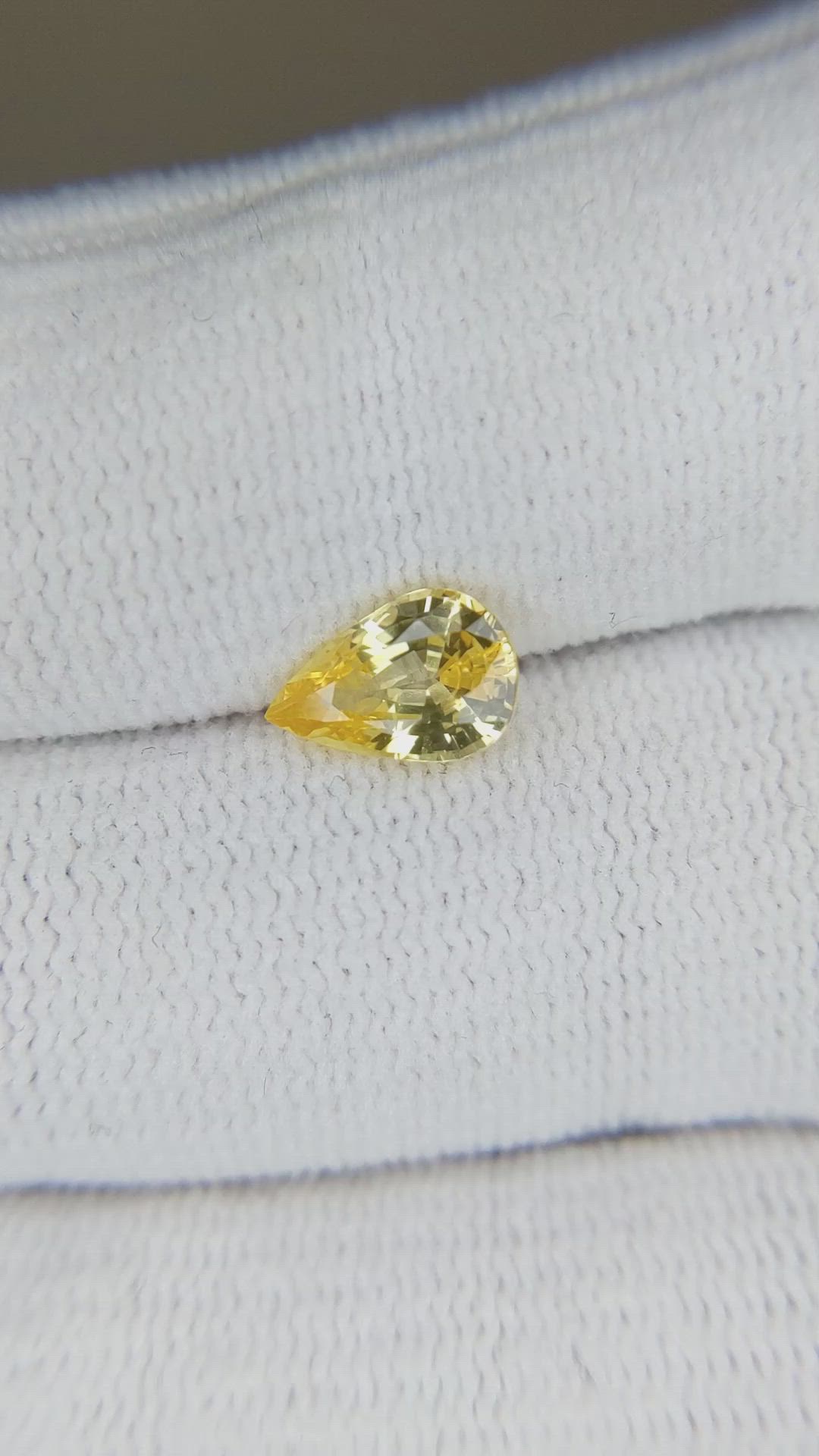 1.33 Ct. Yellow Sapphire from Ceylon (Sri Lanka) Size Video