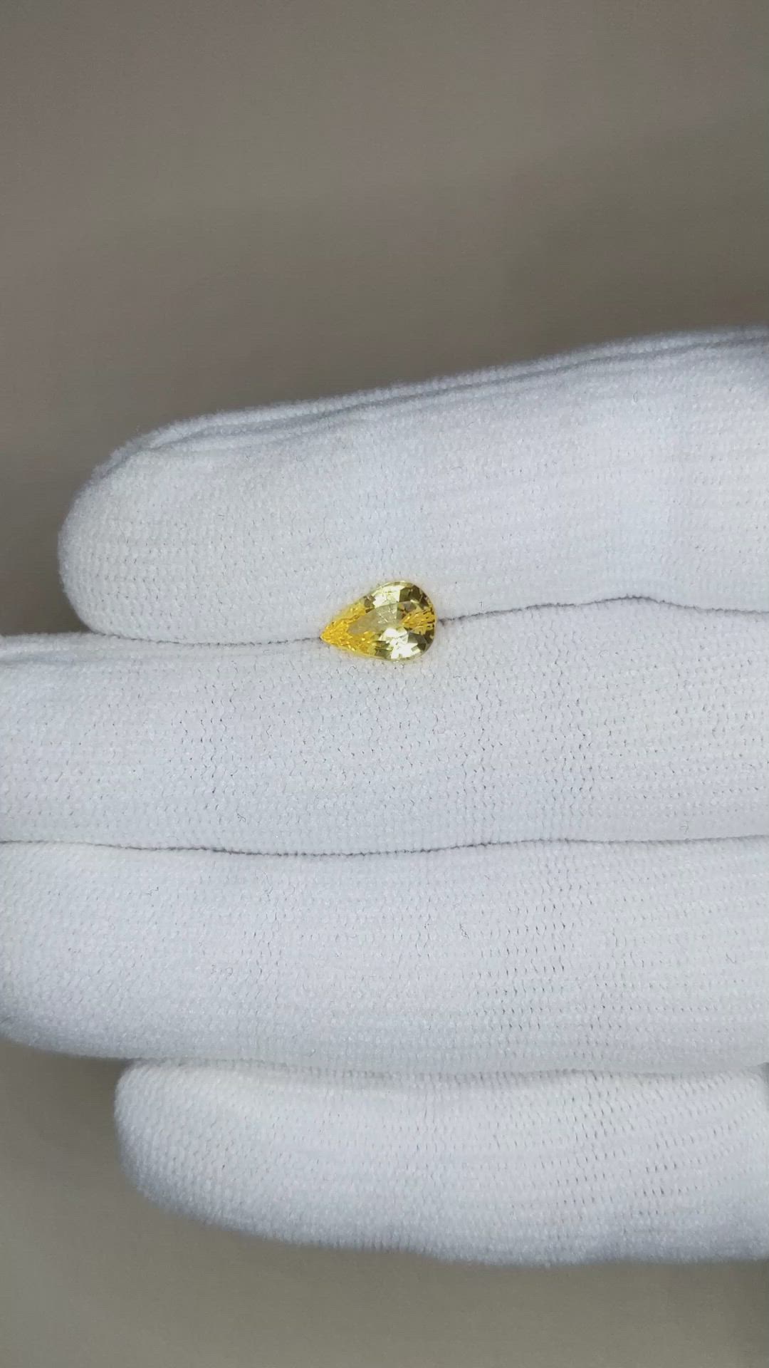 1.33 Ct. Yellow Sapphire from Ceylon (Sri Lanka) Size Video