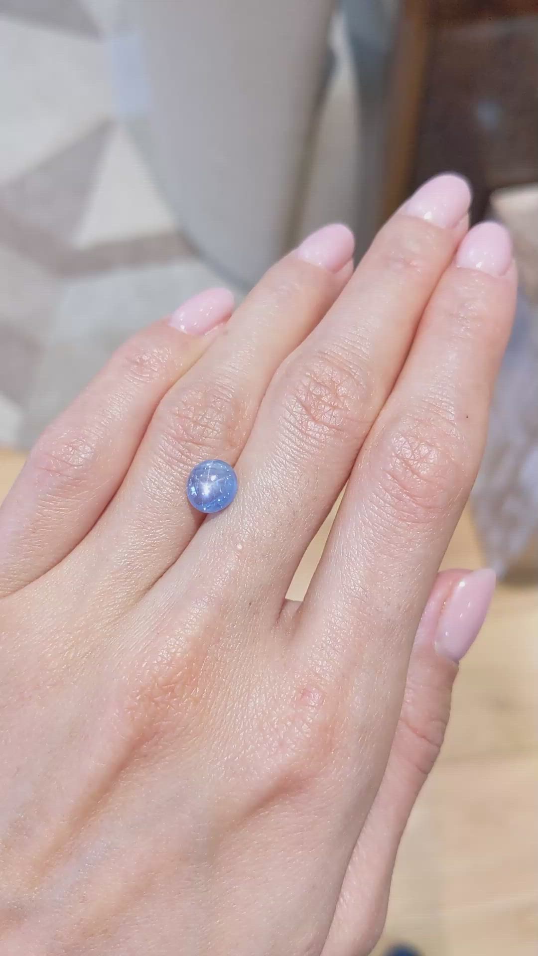 2.55 Ct. Blue Star Sapphire from Burma (Myanmar) Size Video