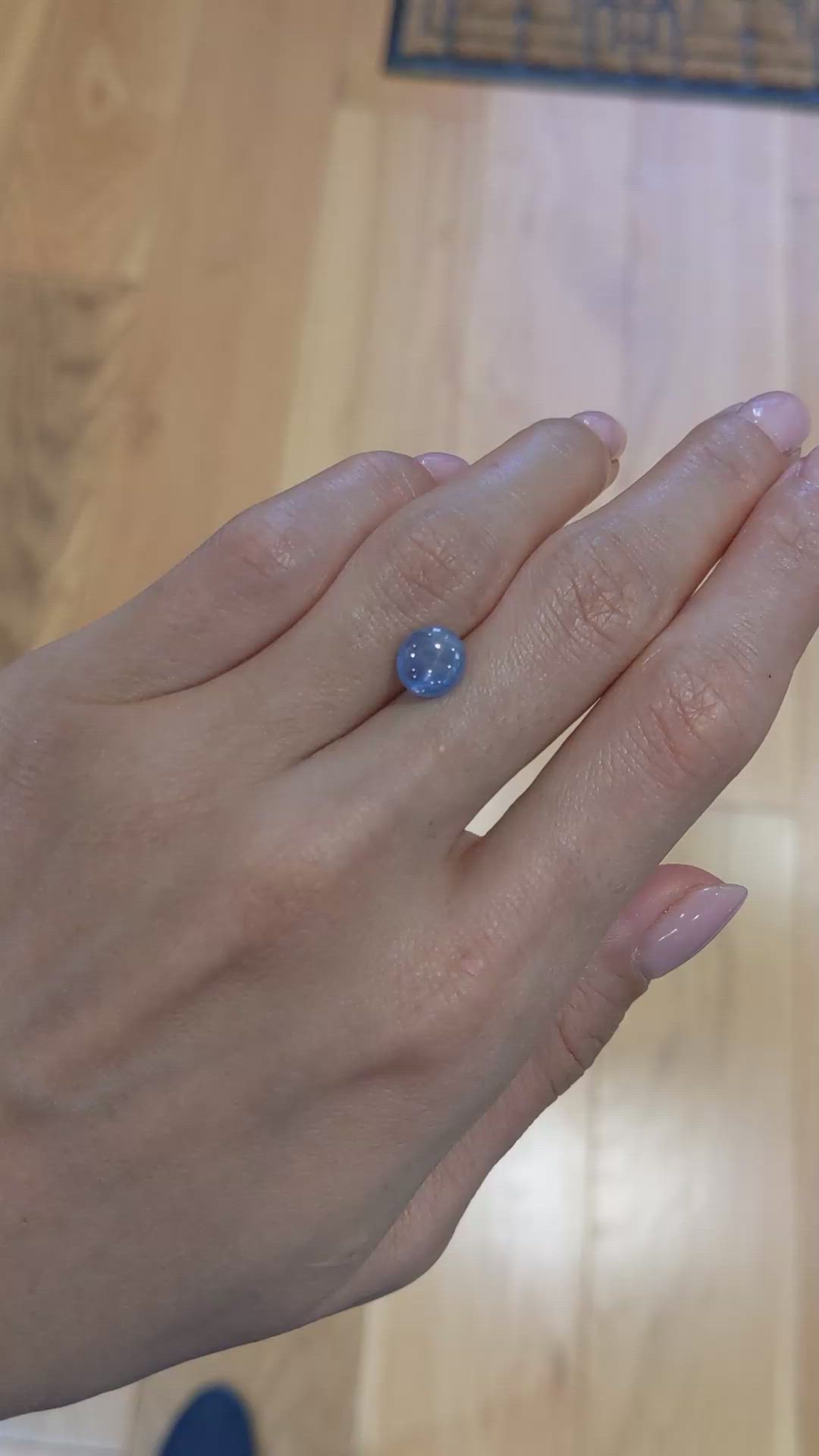 2.55 Ct. Blue Star Sapphire from Burma (Myanmar) Size Video