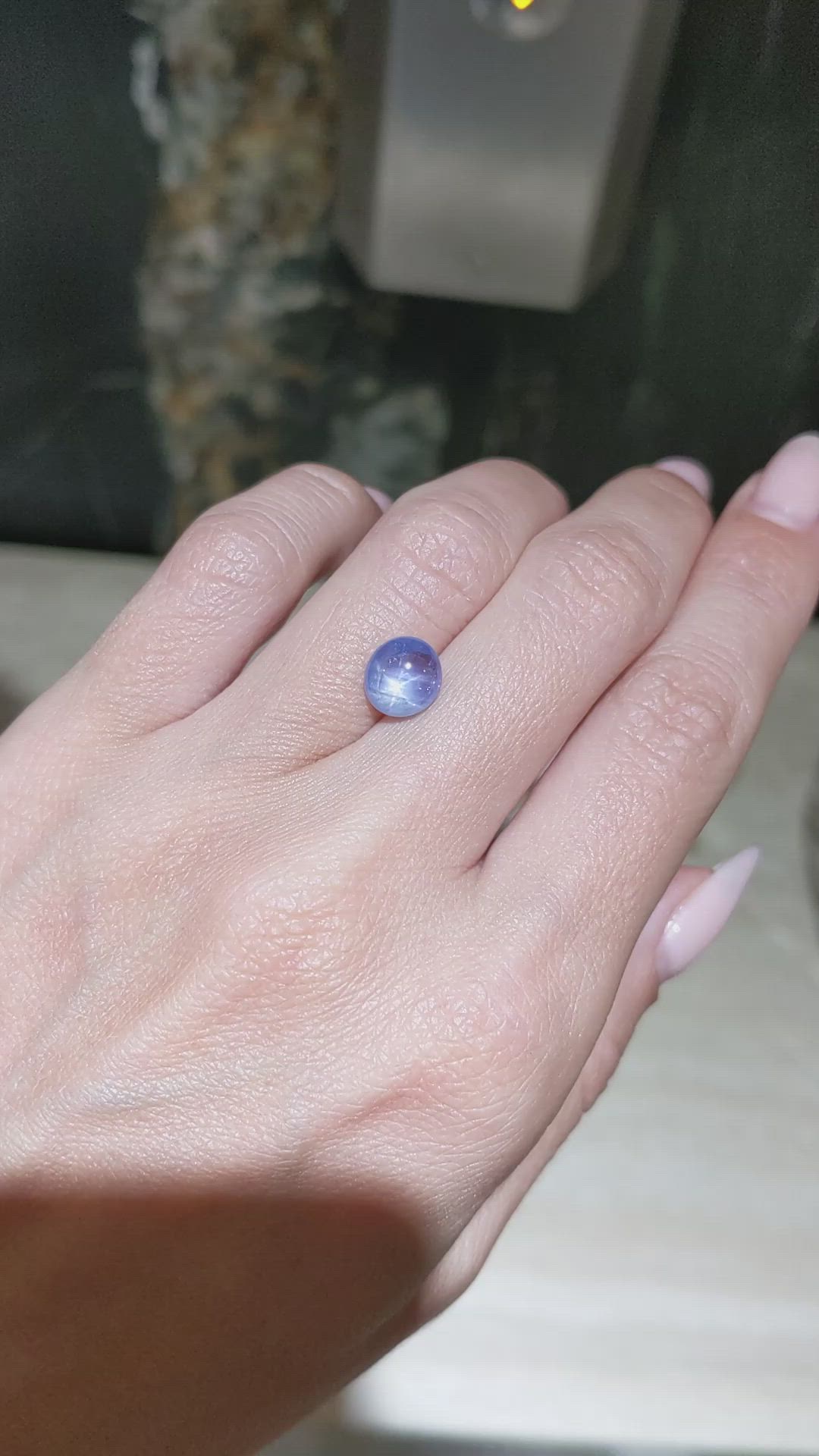 2.55 Ct. Blue Star Sapphire from Burma (Myanmar) Size Video