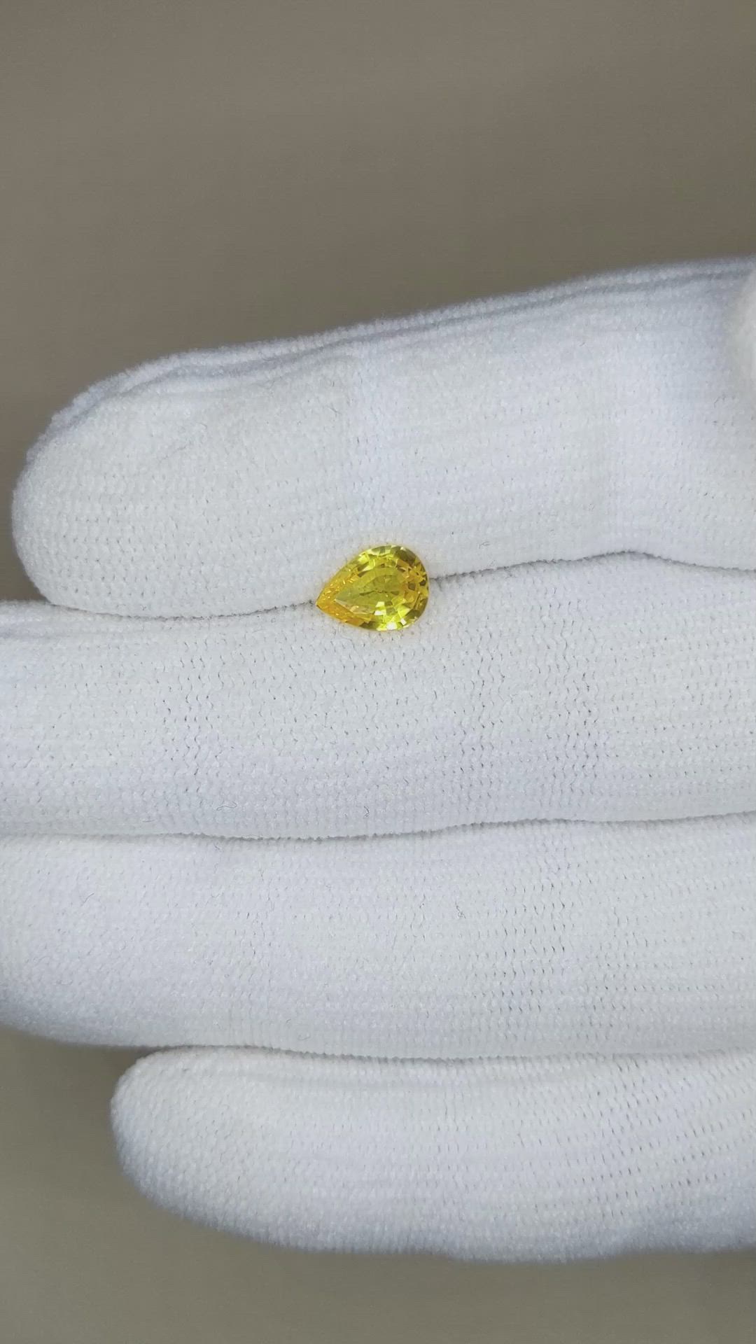 1.25 Ct. Yellow Sapphire from Ceylon (Sri Lanka) Size Video