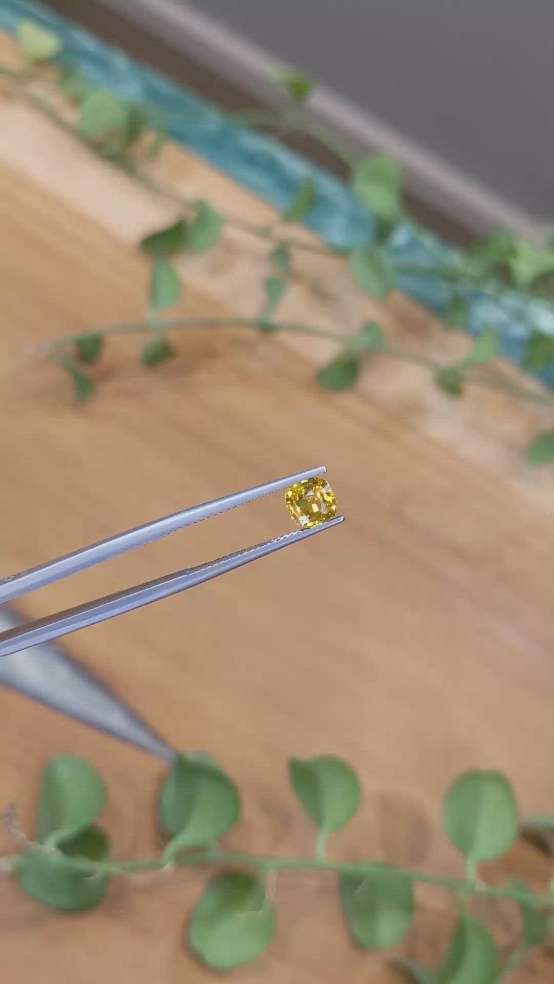 1.20 Ct. Orangish Yellow Sapphire from Ceylon (Sri Lanka) Size Video